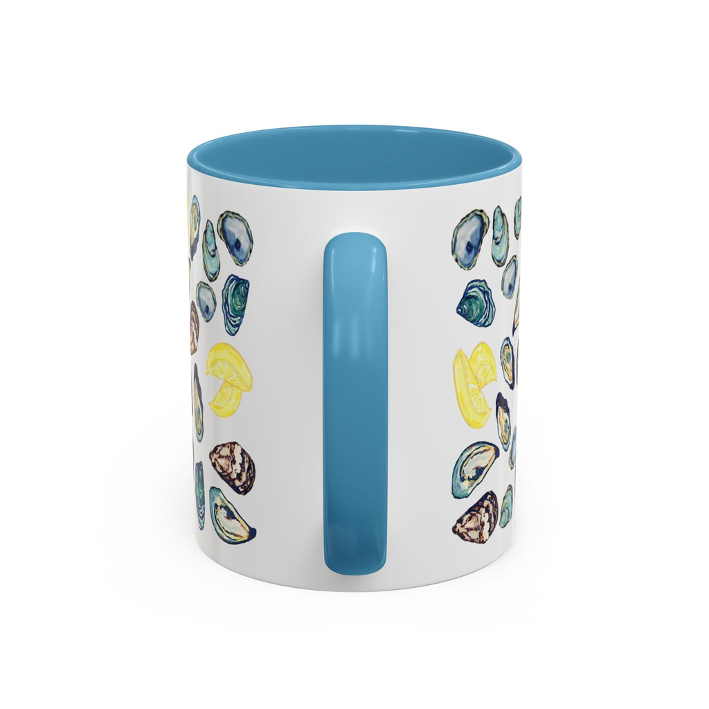 Oyster Two Tone Ceramic Coffee Mugs - Blue Cava