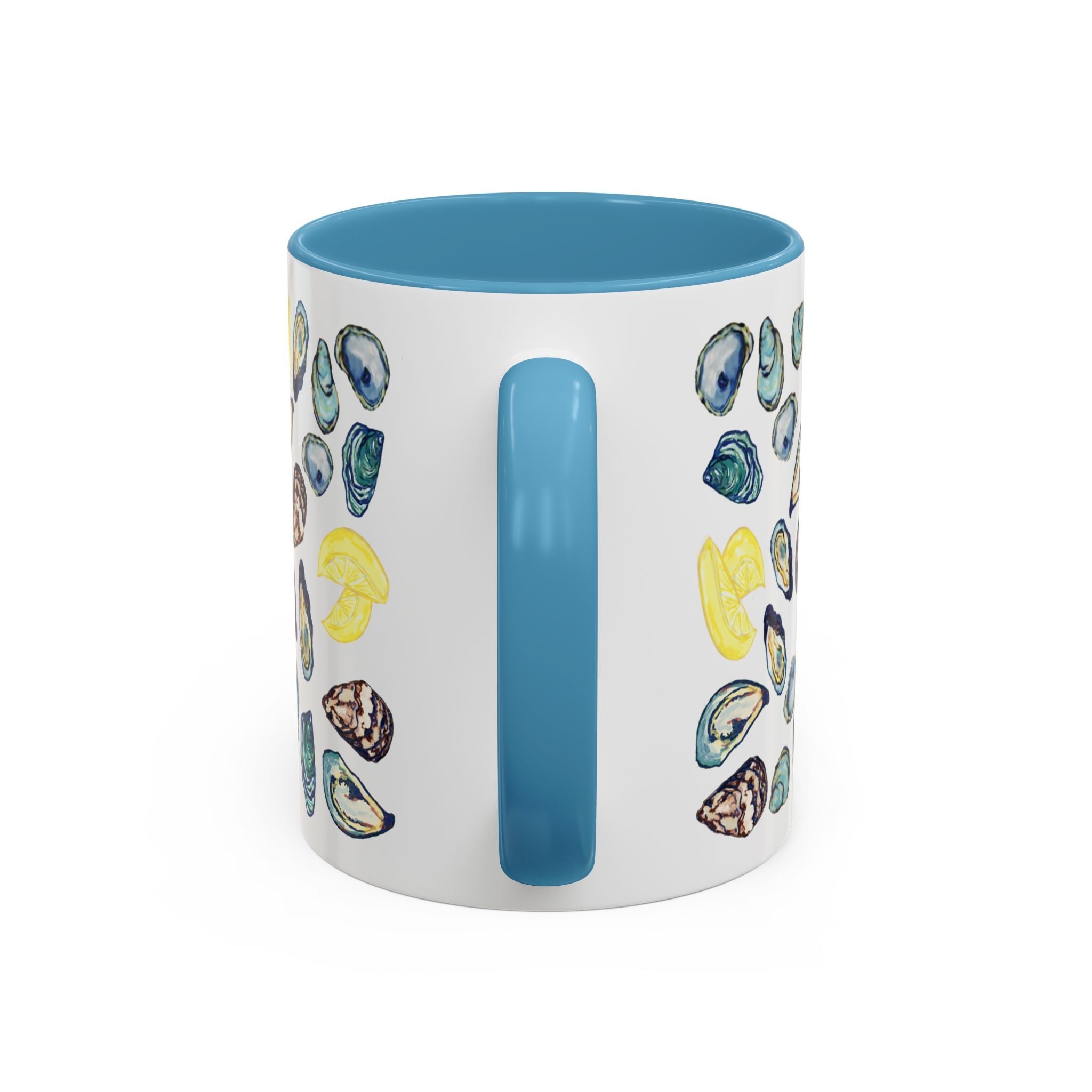 Oyster Two Tone Ceramic Coffee Mugs - Blue Cava