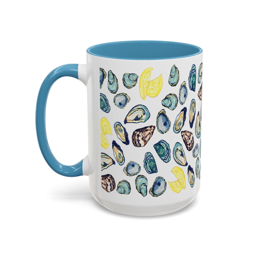 Oyster Two Tone Ceramic Coffee Mugs - Blue Cava