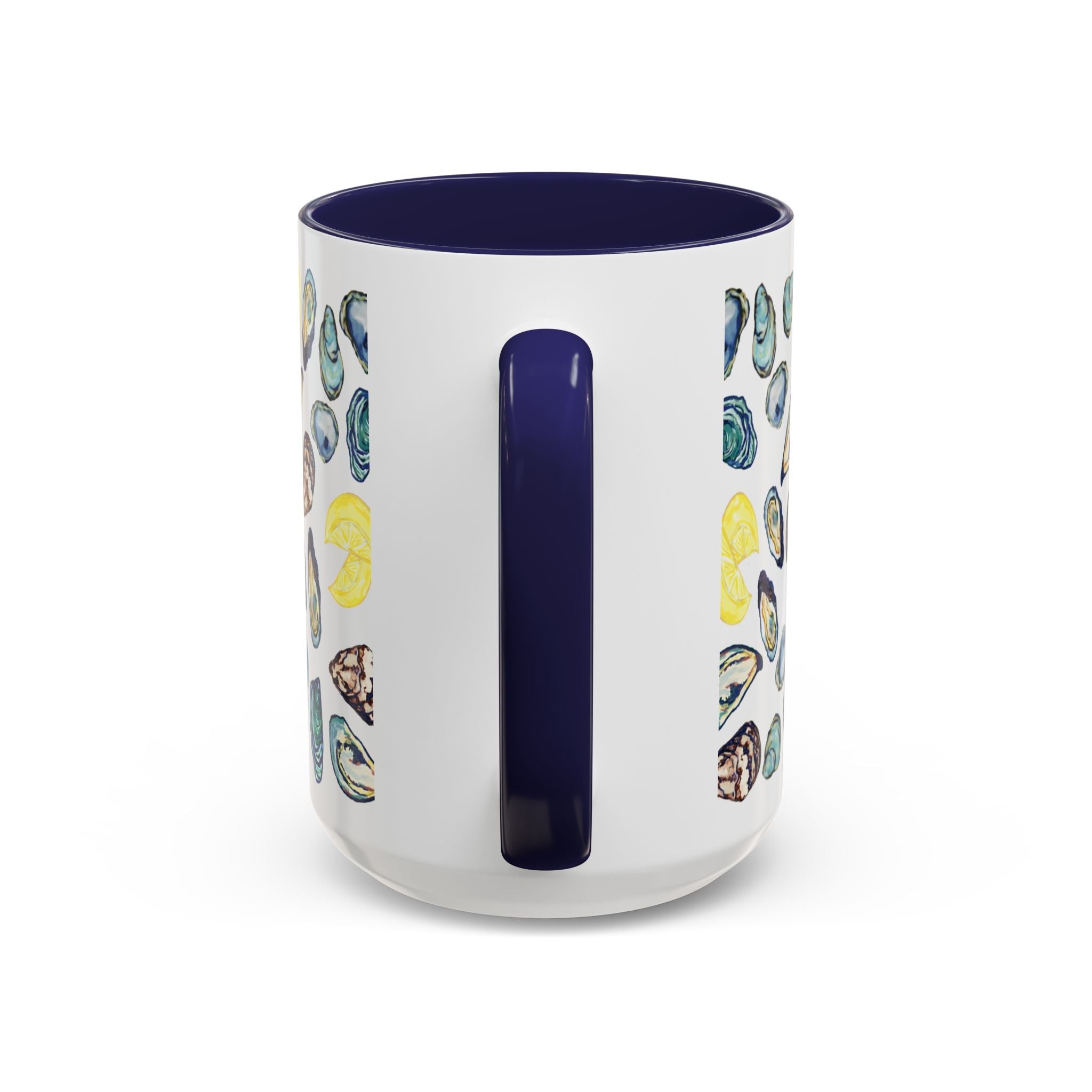 Oyster Two Tone Ceramic Coffee Mugs - Blue Cava