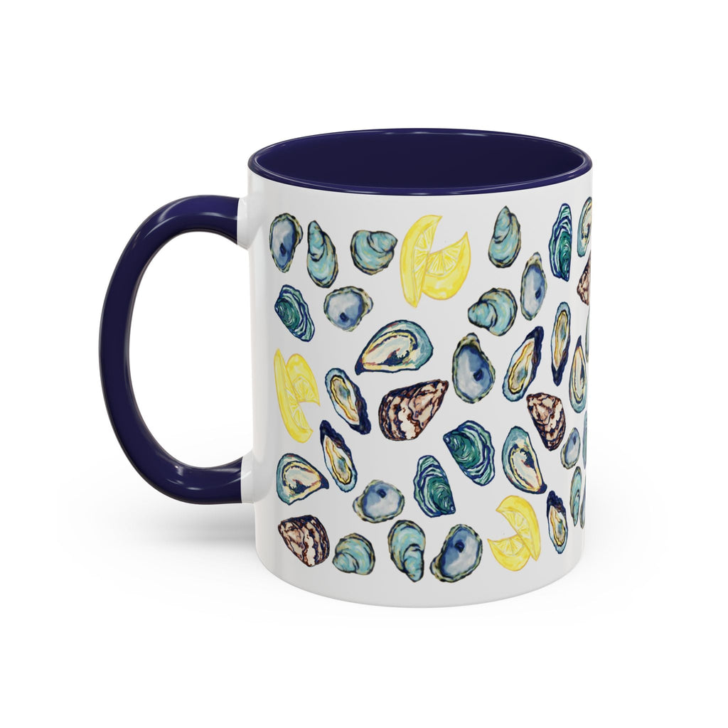 Oyster Two Tone Ceramic Coffee Mugs - Blue Cava