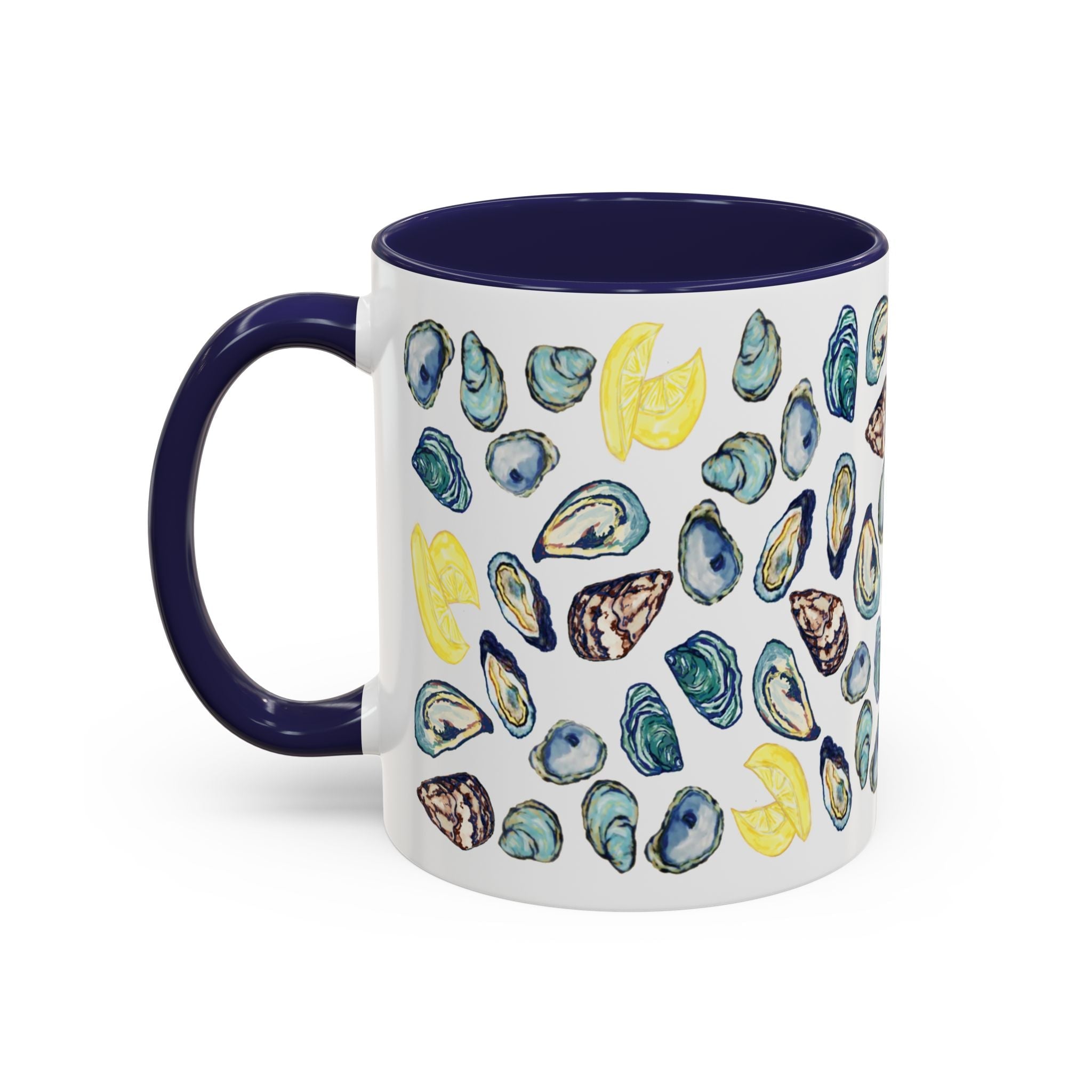 Oyster Two Tone Ceramic Coffee Mugs - Blue Cava
