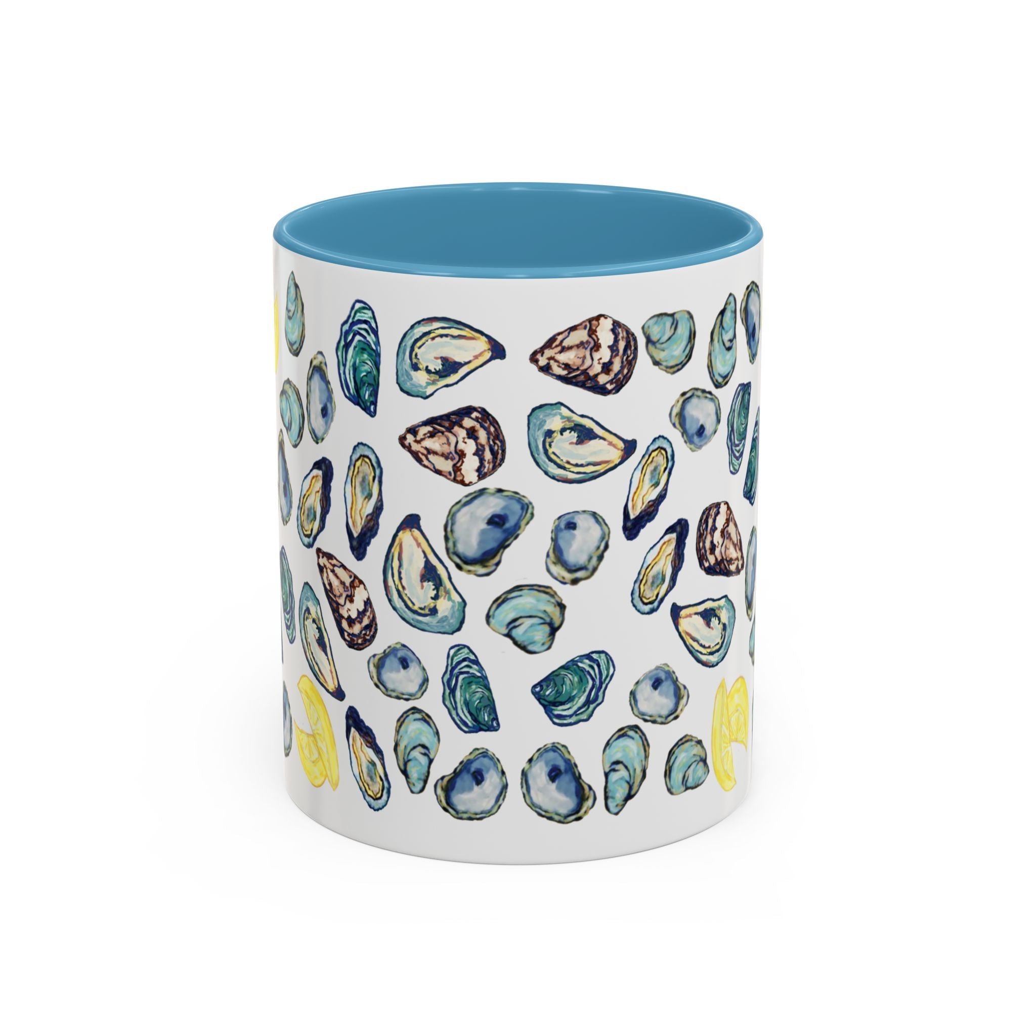 Oyster Two Tone Ceramic Coffee Mugs - Blue Cava