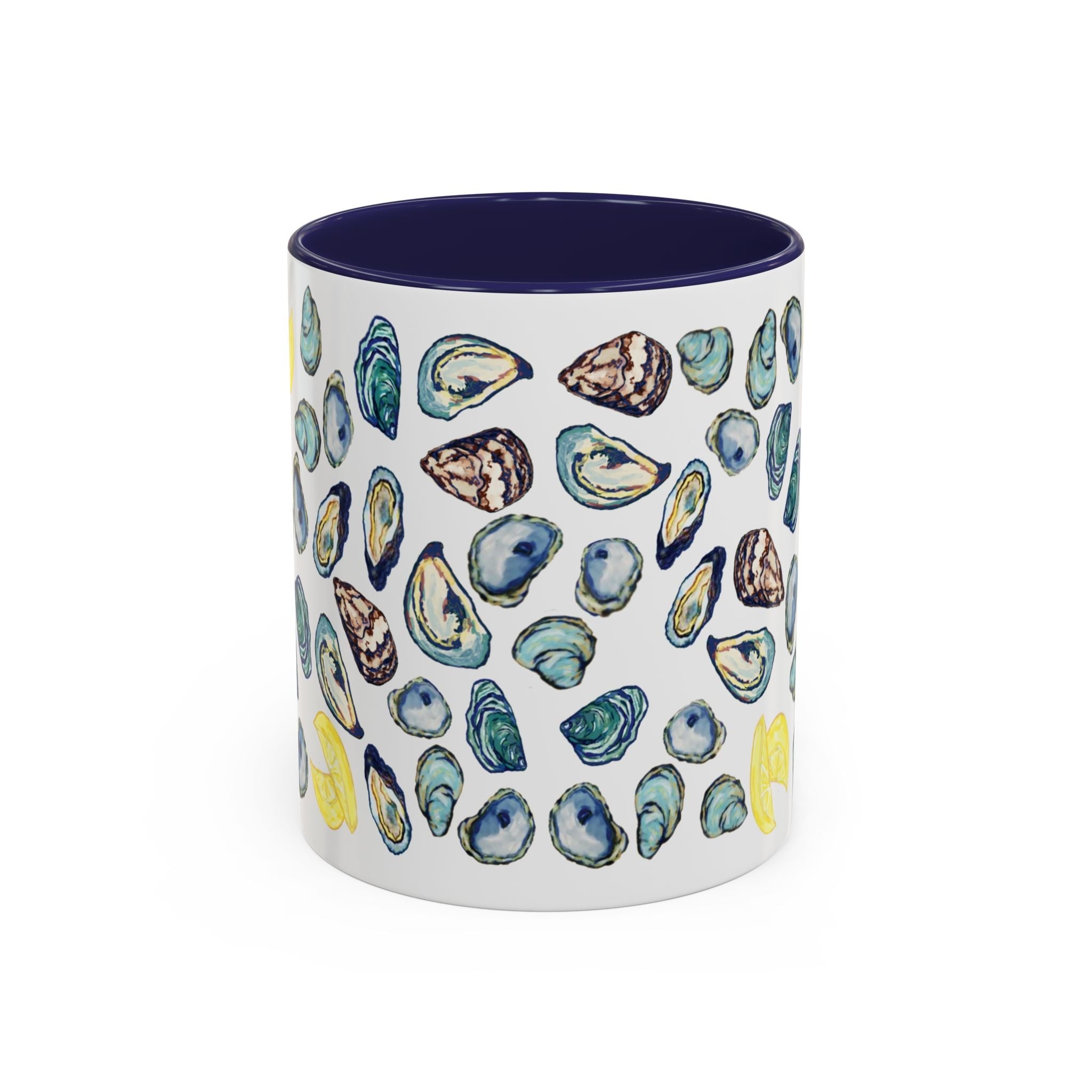 Oyster Two Tone Ceramic Coffee Mugs - Blue Cava