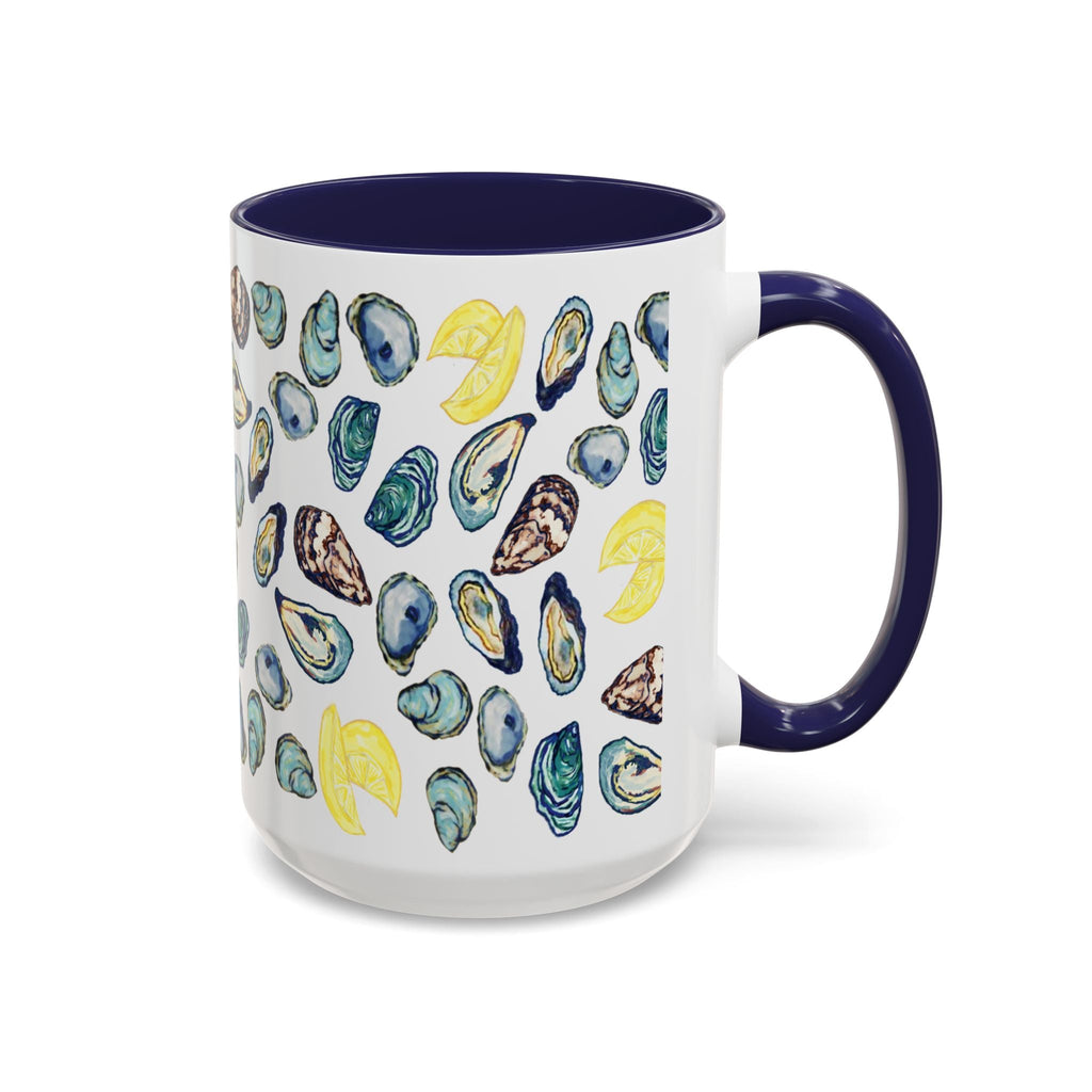 Oyster Two Tone Ceramic Coffee Mugs - Blue Cava