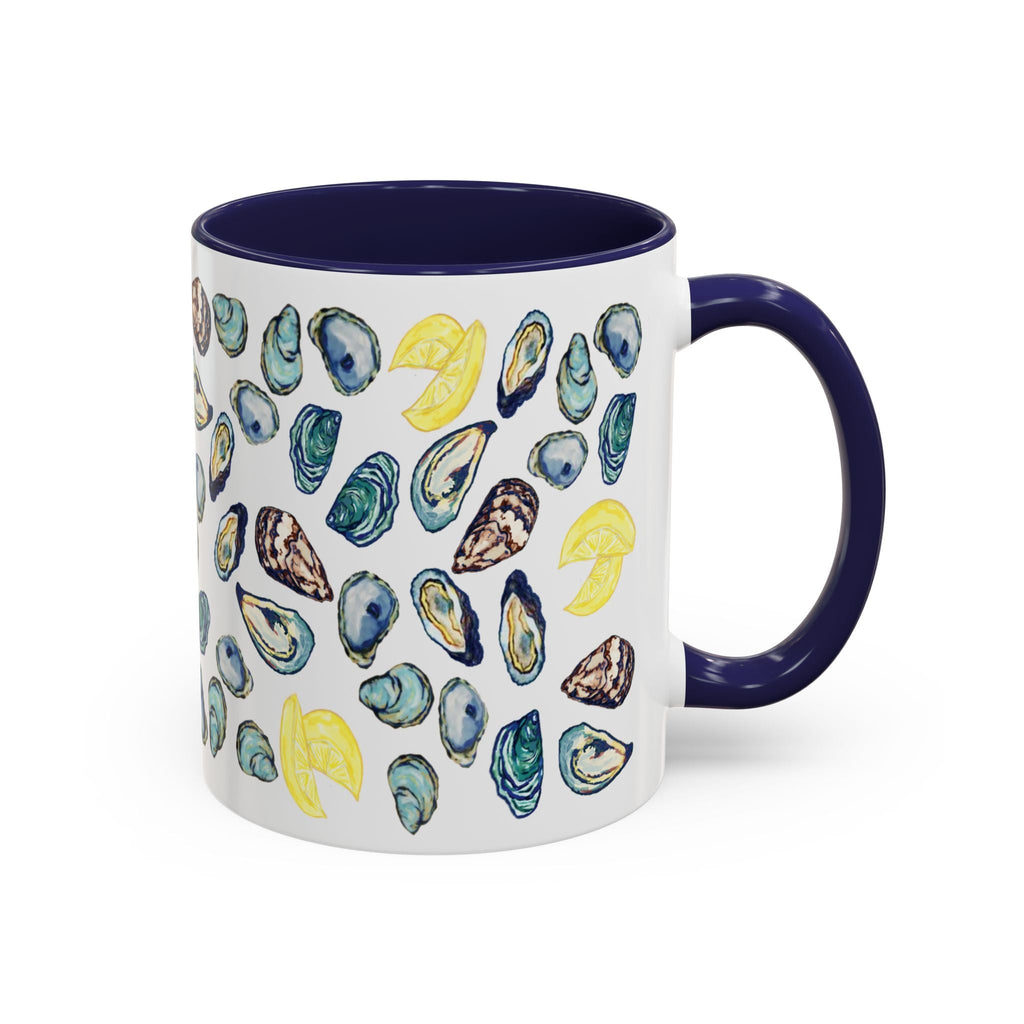 Oyster Two Tone Ceramic Coffee Mugs - Blue Cava