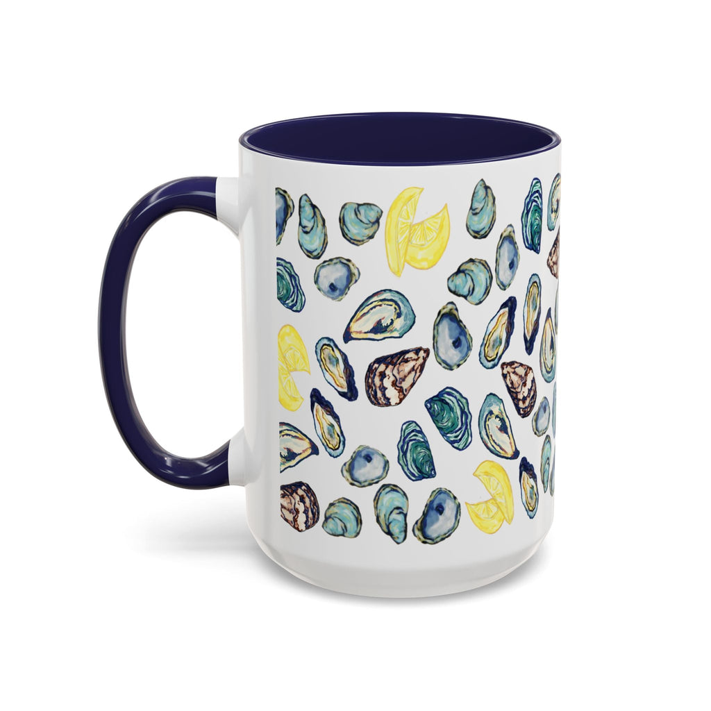 Oyster Two Tone Ceramic Coffee Mugs - Blue Cava