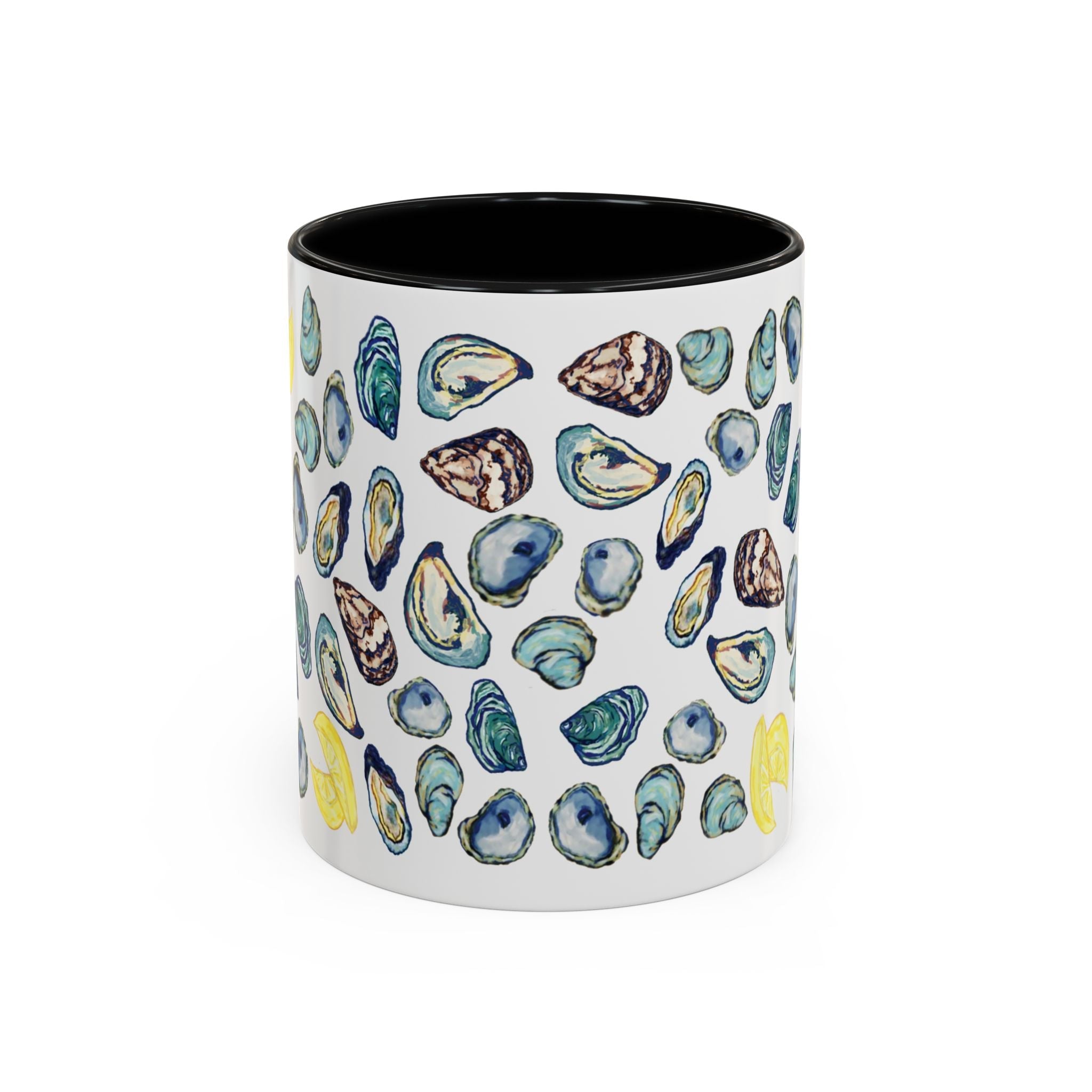Oyster Two Tone Ceramic Coffee Mugs - Blue Cava