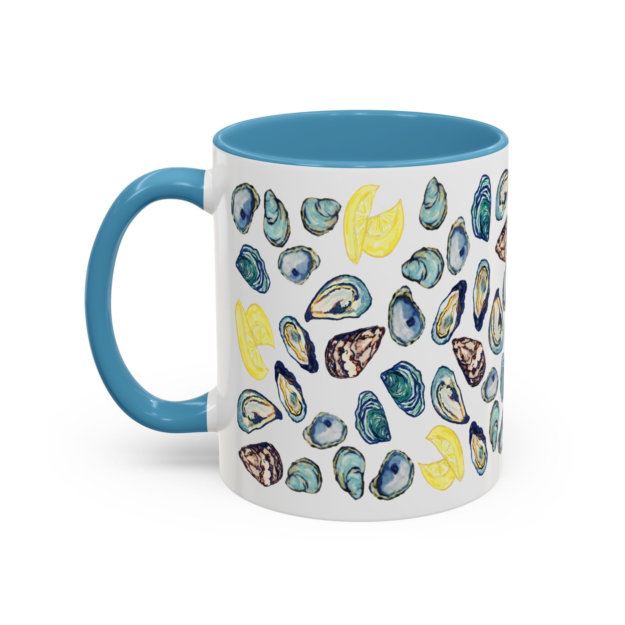 Oyster Two Tone Ceramic Coffee Mugs - Blue Cava
