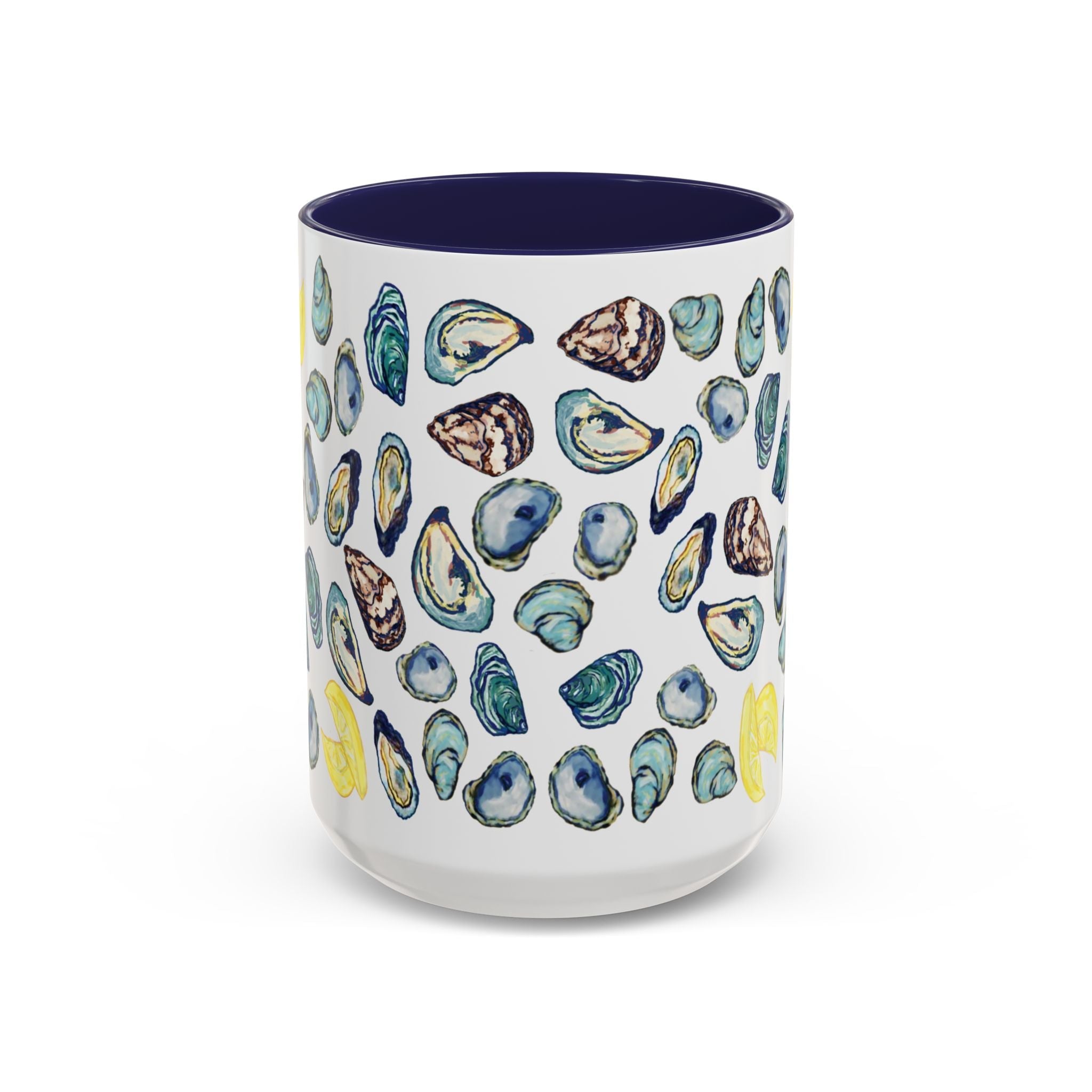 Oyster Two Tone Ceramic Coffee Mugs - Blue Cava