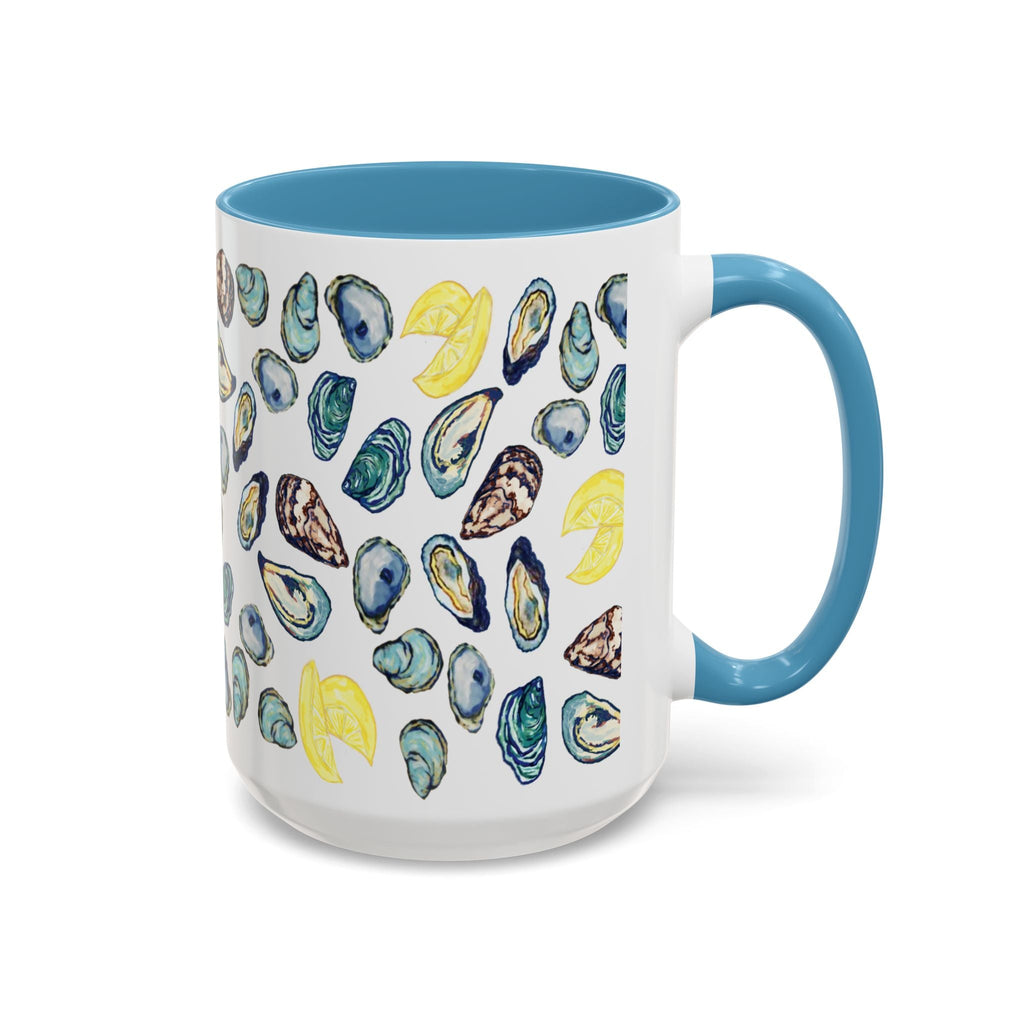 Oyster Two Tone Ceramic Coffee Mugs - Blue Cava