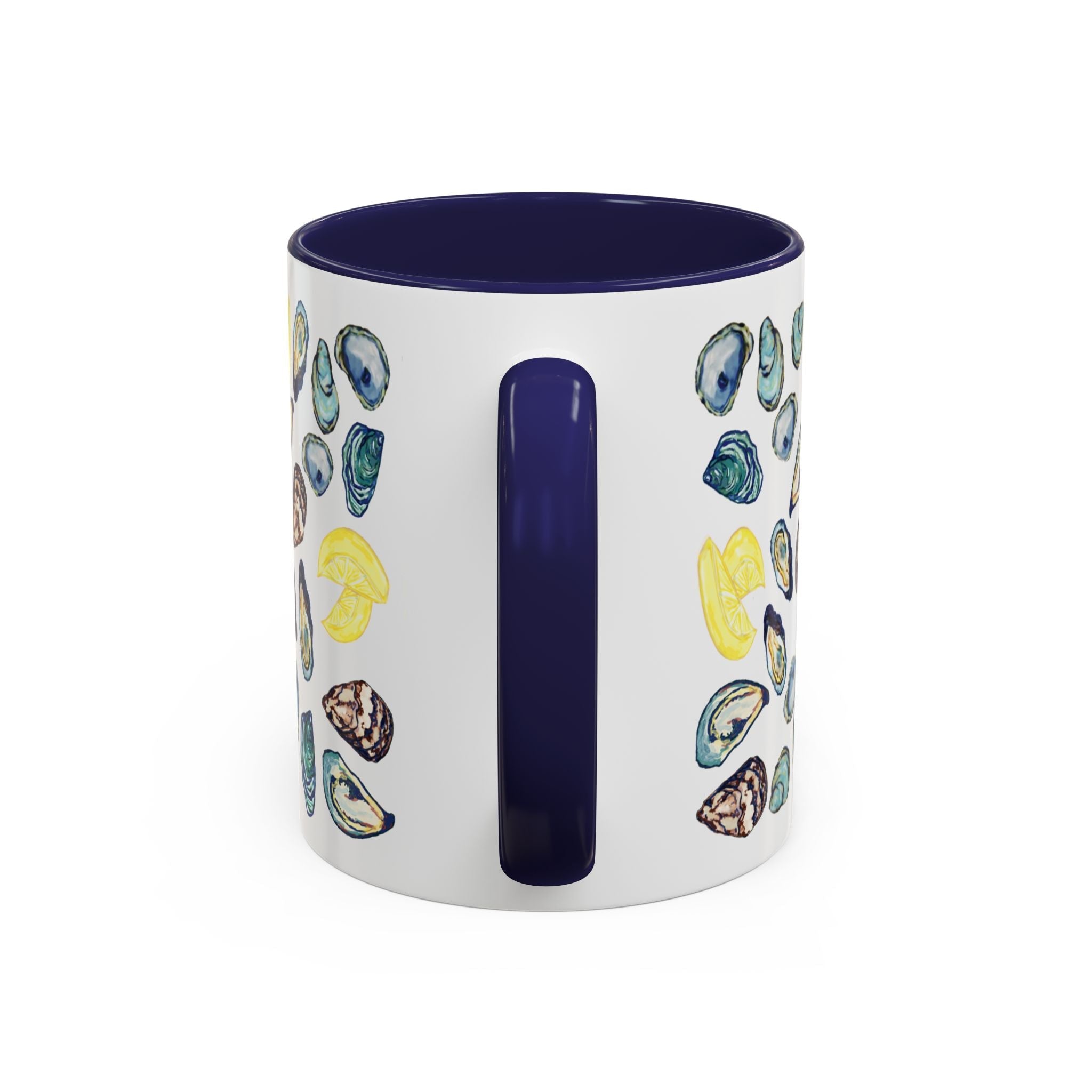 Oyster Two Tone Ceramic Coffee Mugs - Blue Cava
