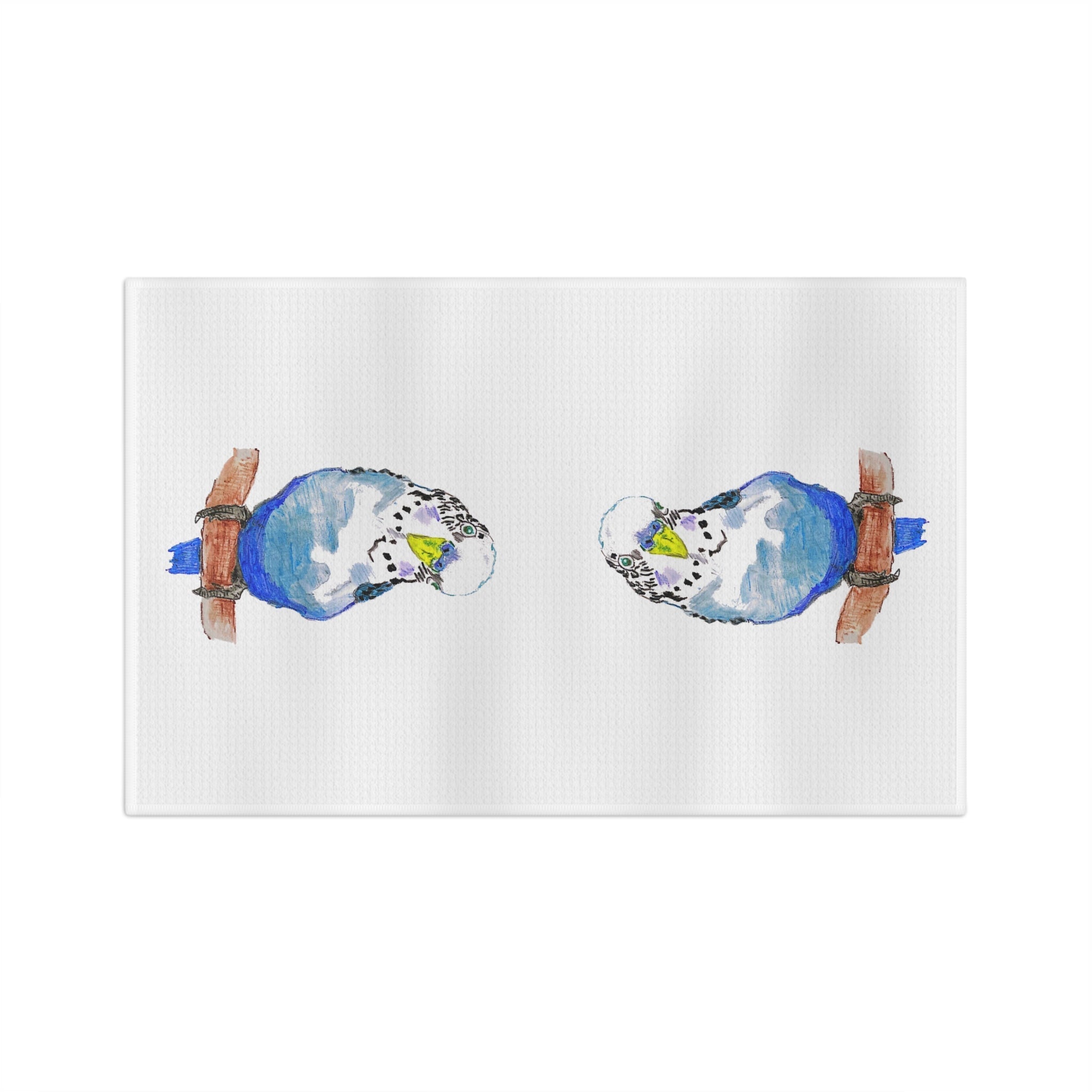 Parakeet Microfiber Waffle Kitchen Towel - Blue Cava