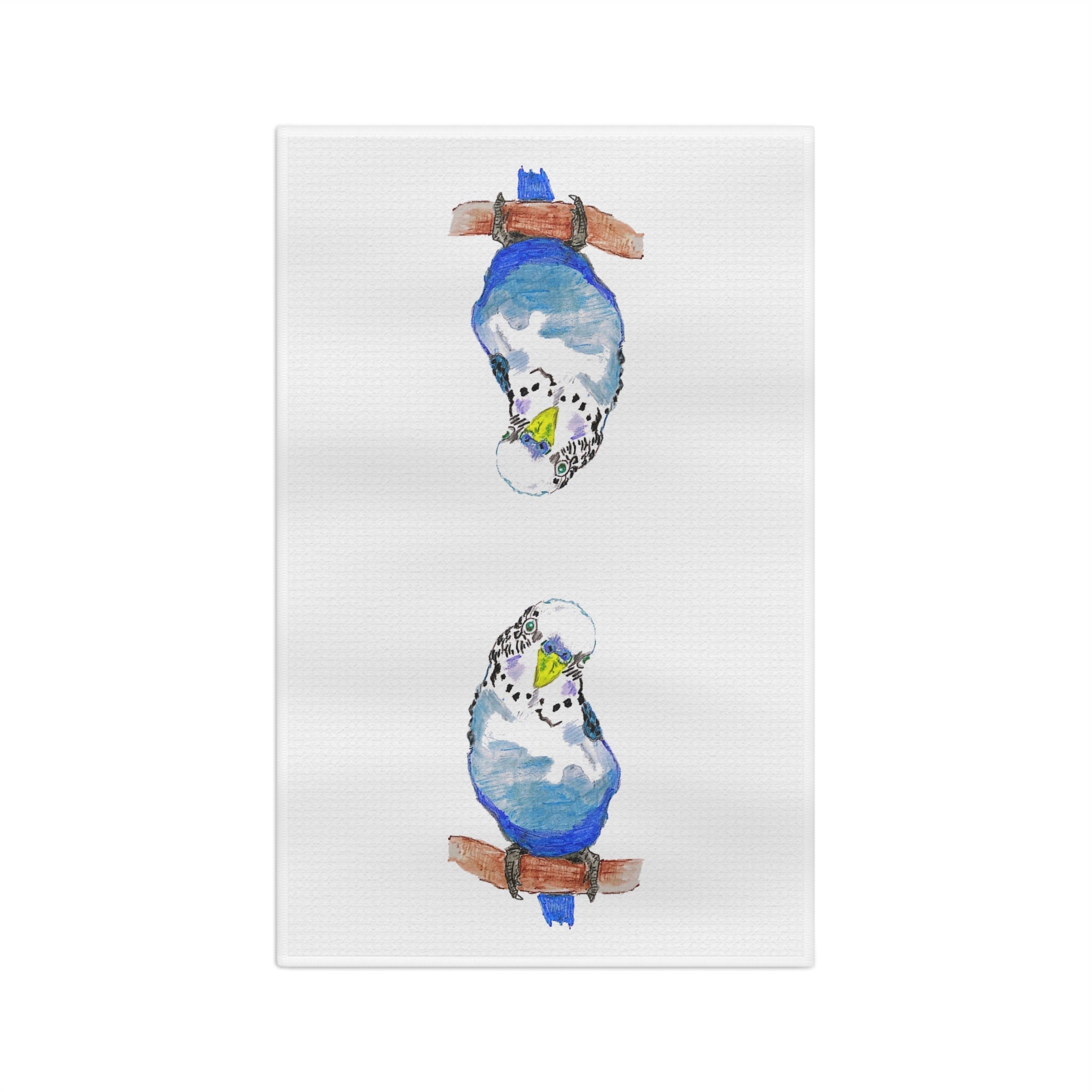 Parakeet Microfiber Waffle Kitchen Towel - Blue Cava