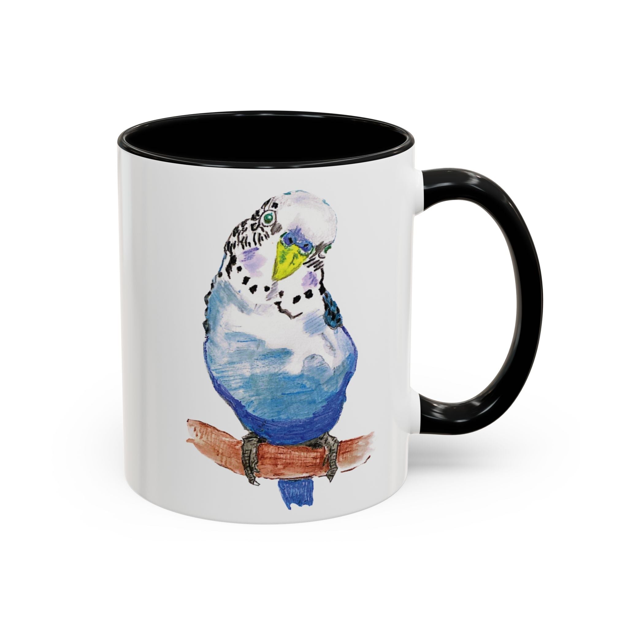 Parakeet Two Tone Ceramic Coffee Mugs - Blue Cava