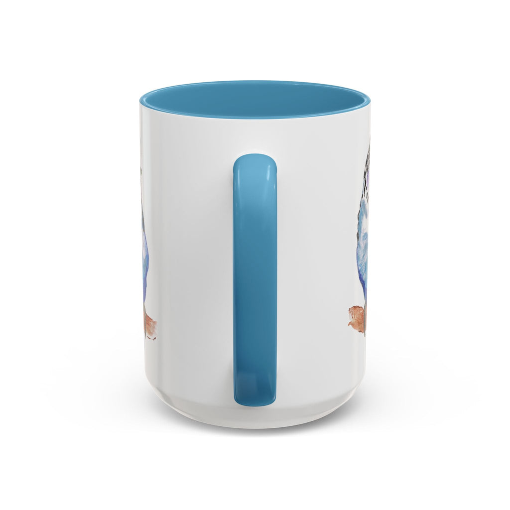 Parakeet Two Tone Ceramic Coffee Mugs - Blue Cava