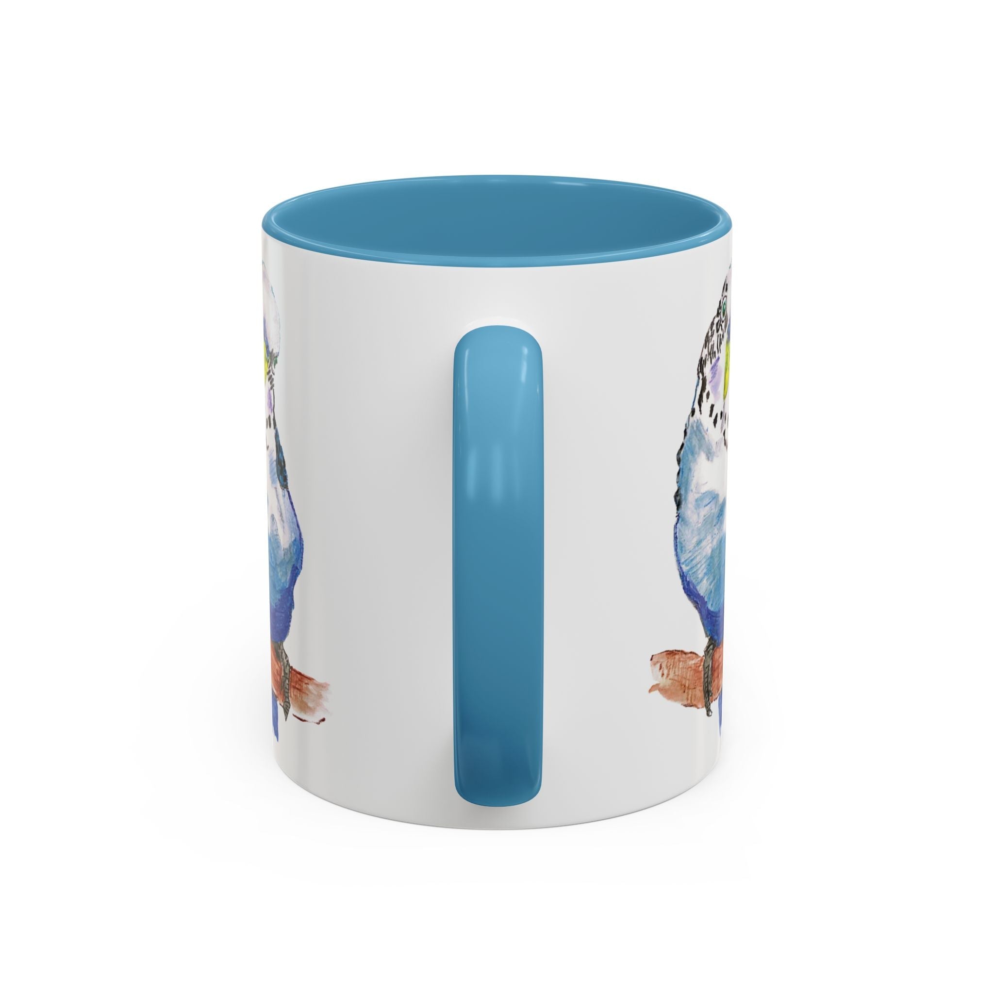 Parakeet Two Tone Ceramic Coffee Mugs - Blue Cava