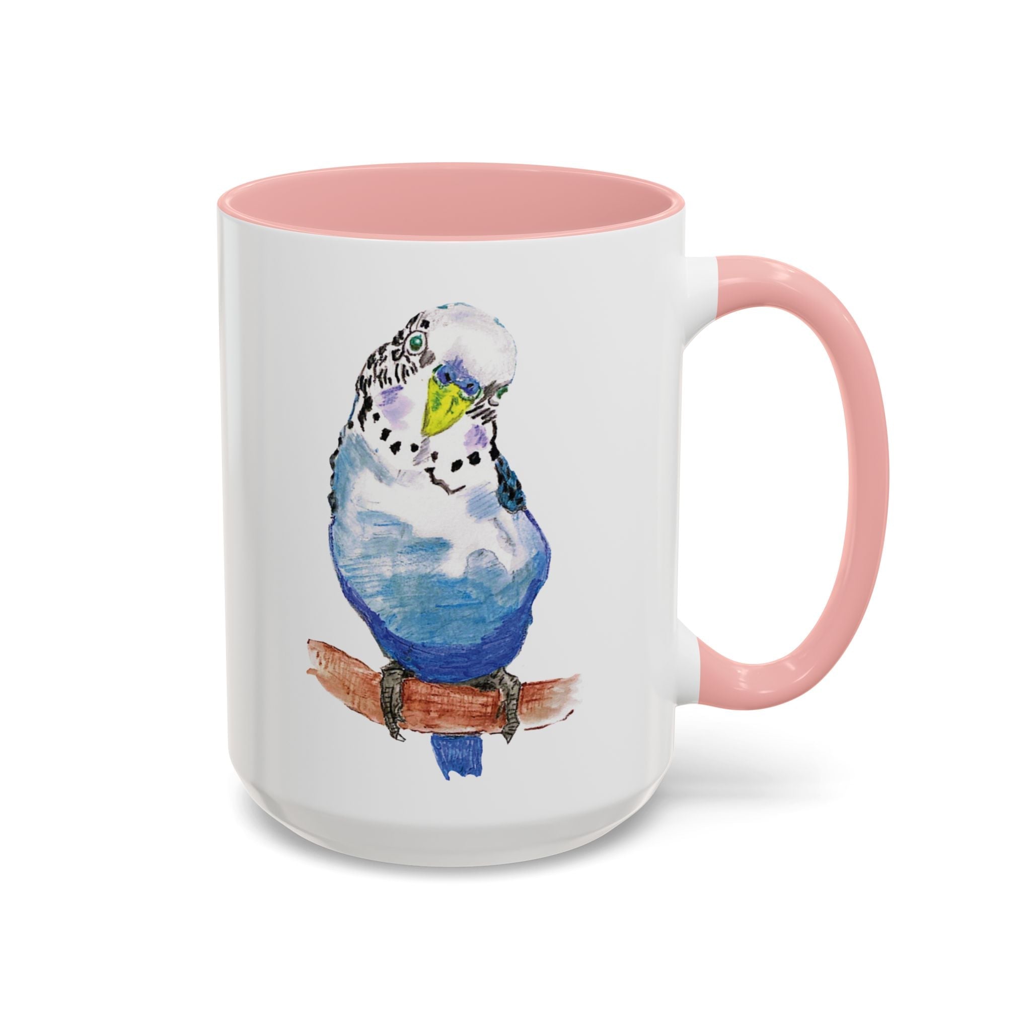 Parakeet Two Tone Ceramic Coffee Mugs - Blue Cava