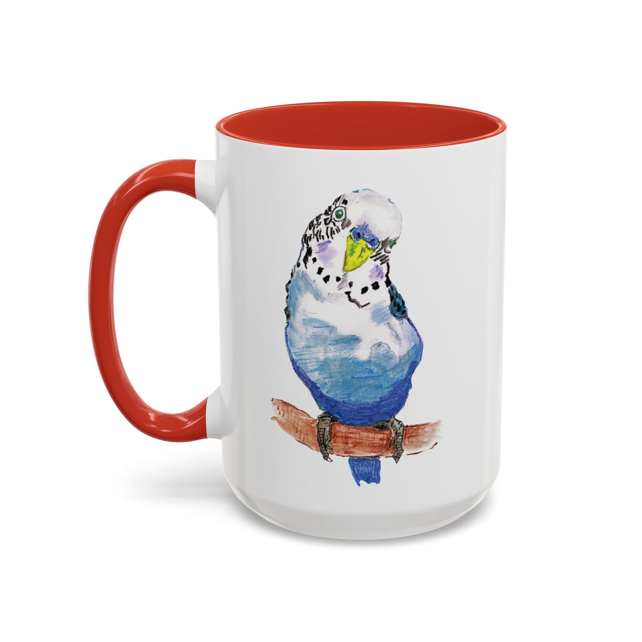 Parakeet Two Tone Ceramic Coffee Mugs - Blue Cava