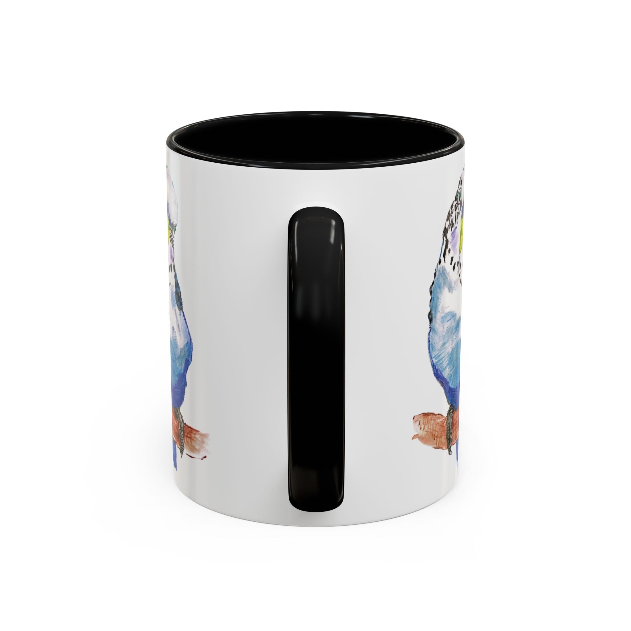 Parakeet Two Tone Ceramic Coffee Mugs - Blue Cava