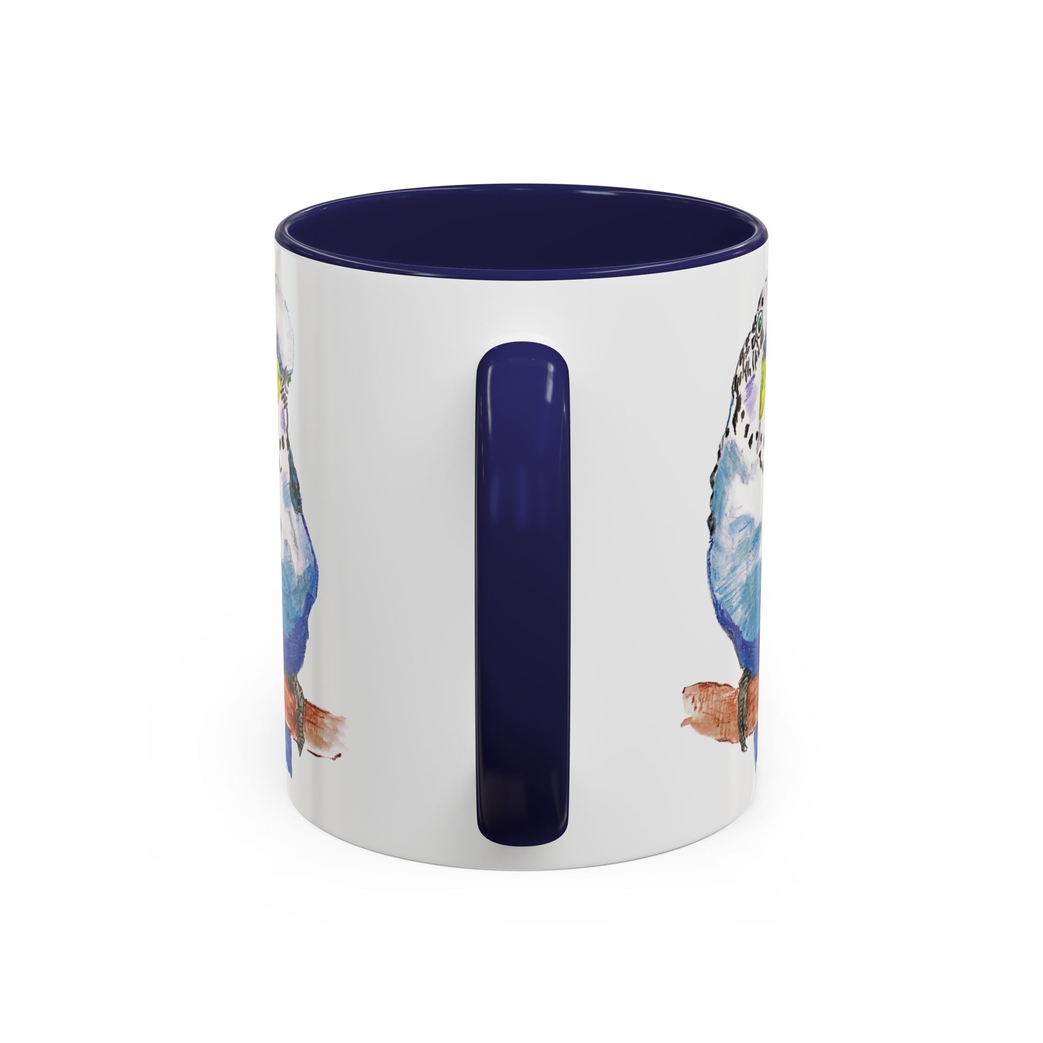 Parakeet Two Tone Ceramic Coffee Mugs - Blue Cava