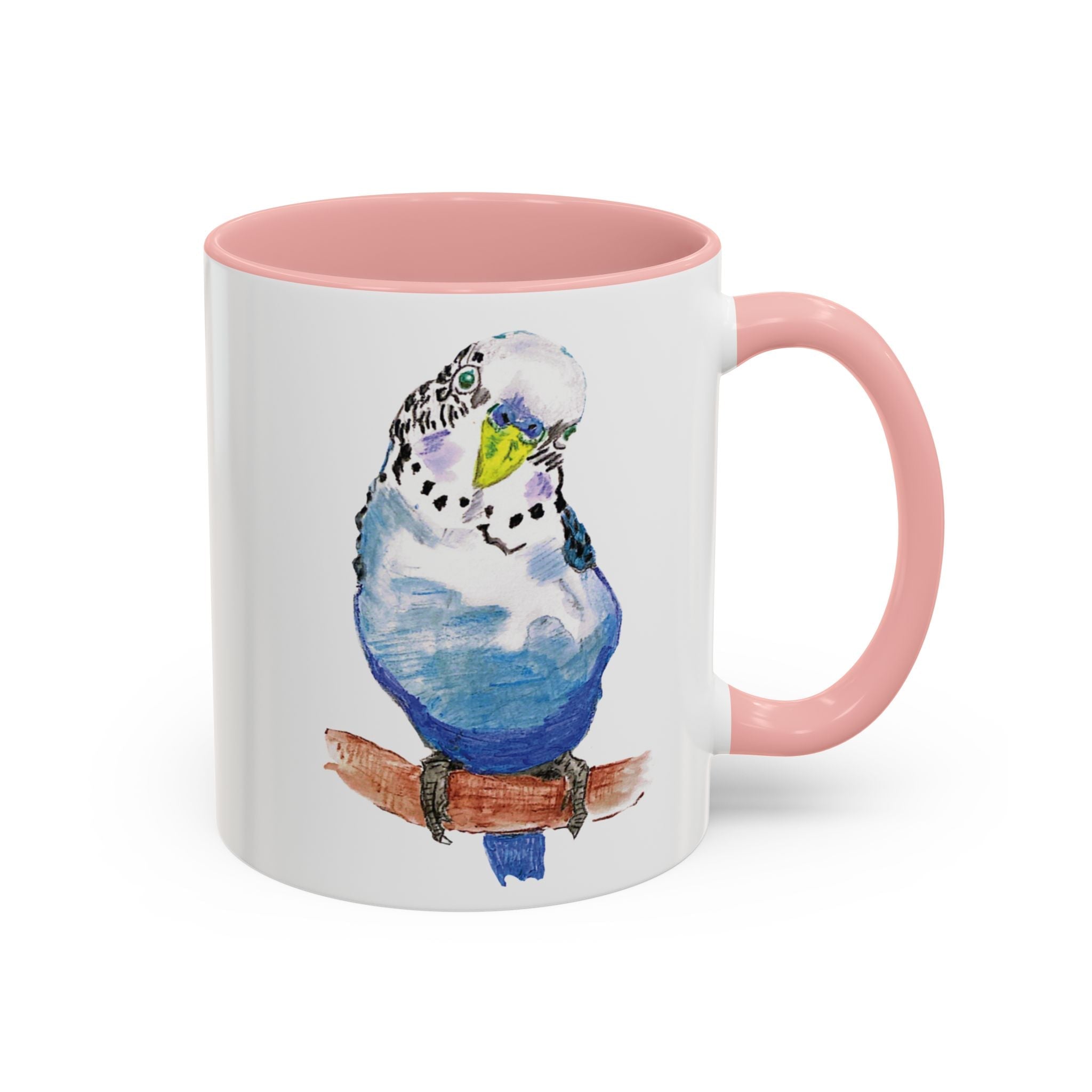 Parakeet Two Tone Ceramic Coffee Mugs - Blue Cava