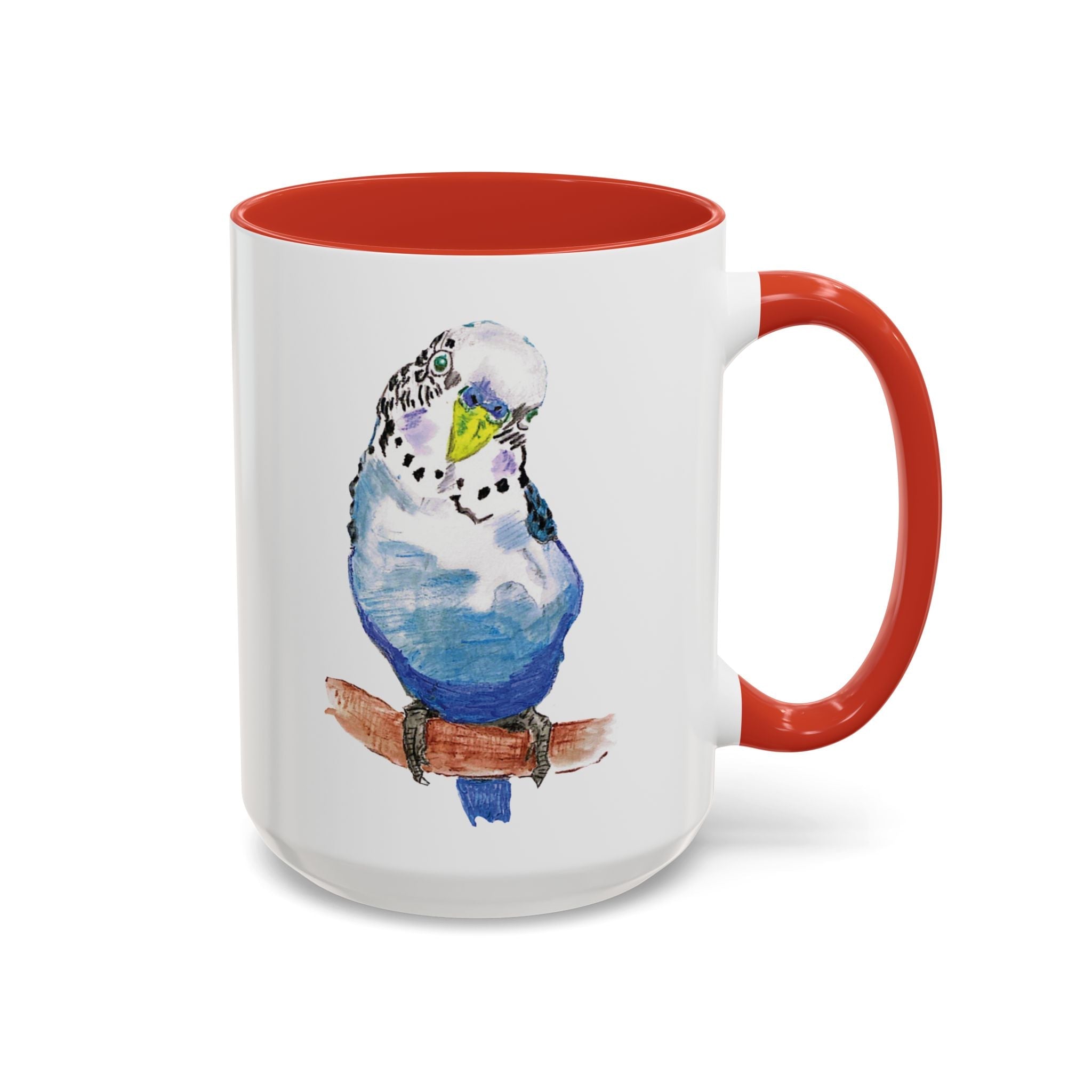 Parakeet Two Tone Ceramic Coffee Mugs - Blue Cava