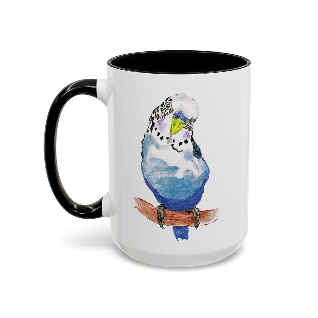 Parakeet Two Tone Ceramic Coffee Mugs - Blue Cava