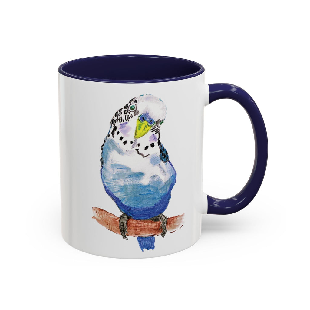 Parakeet Two Tone Ceramic Coffee Mugs - Blue Cava