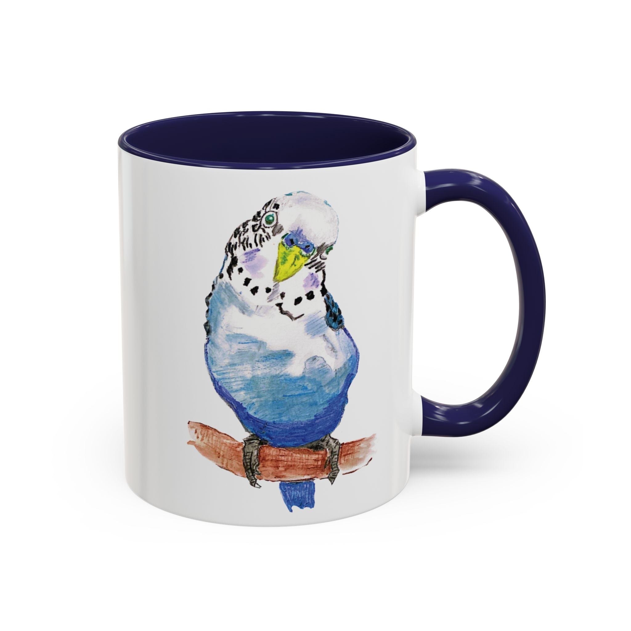 Parakeet Two Tone Ceramic Coffee Mugs - Blue Cava