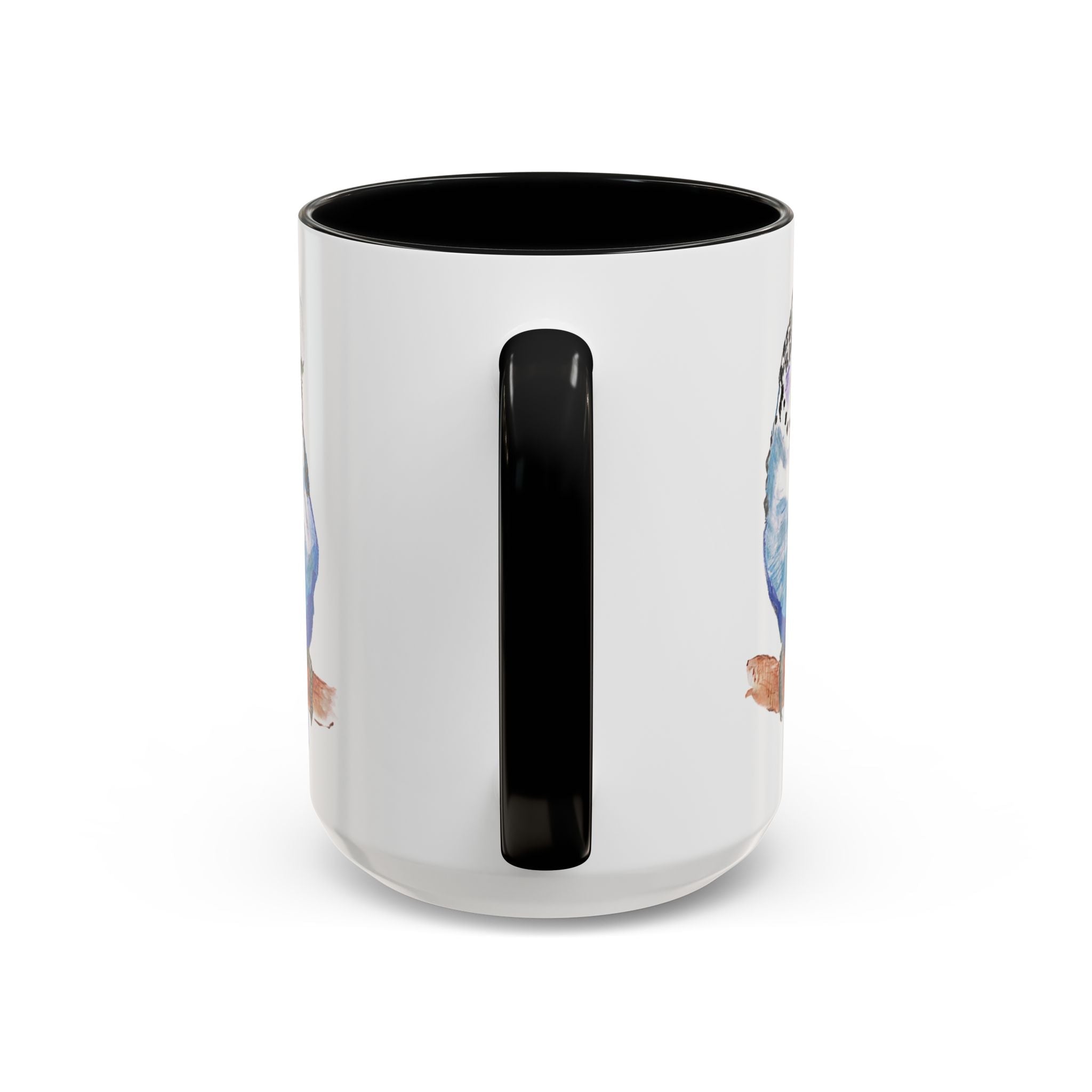 Parakeet Two Tone Ceramic Coffee Mugs - Blue Cava