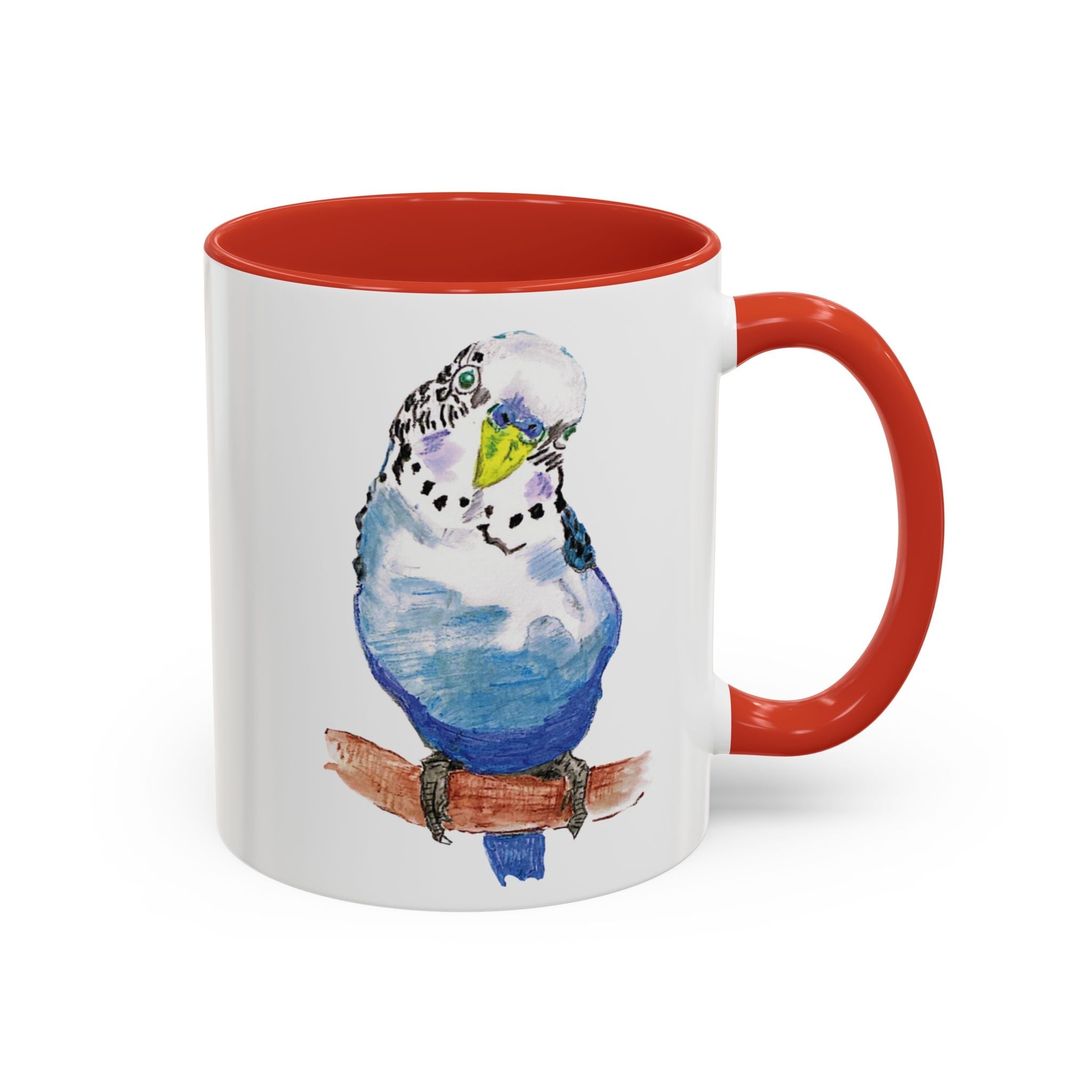 Parakeet Two Tone Ceramic Coffee Mugs - Blue Cava