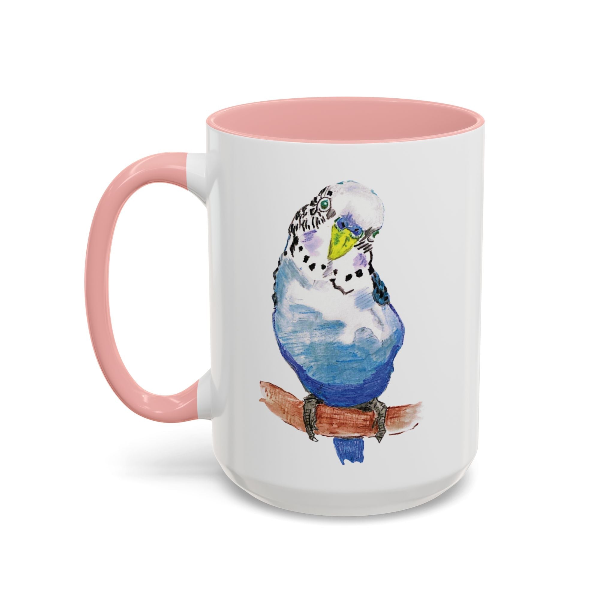 Parakeet Two Tone Ceramic Coffee Mugs - Blue Cava