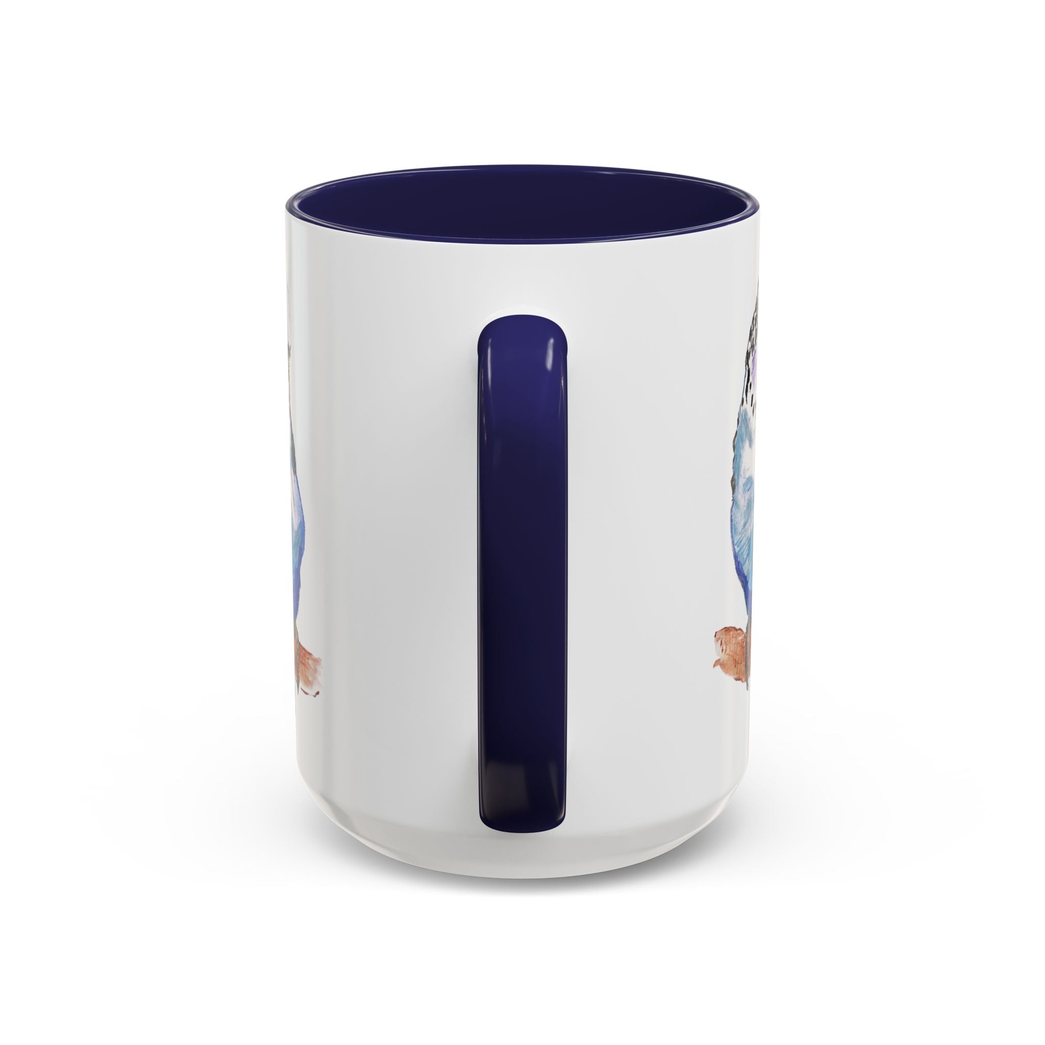Parakeet Two Tone Ceramic Coffee Mugs - Blue Cava
