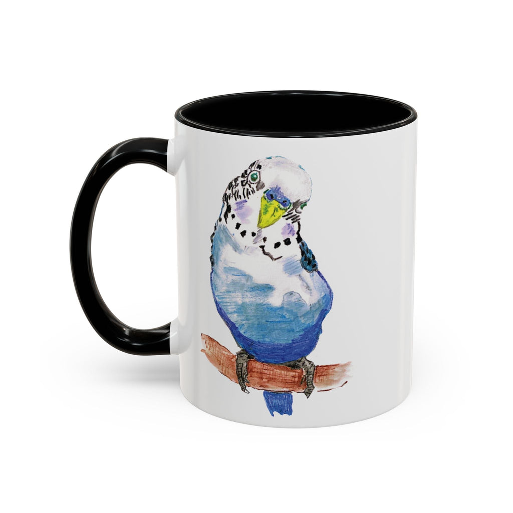 Parakeet Two Tone Ceramic Coffee Mugs - Blue Cava