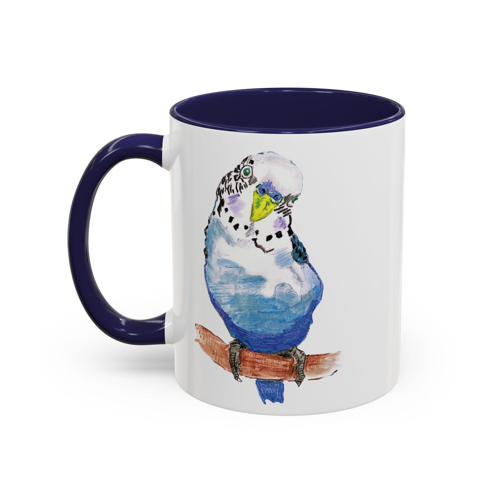 Parakeet Two Tone Ceramic Coffee Mugs - Blue Cava