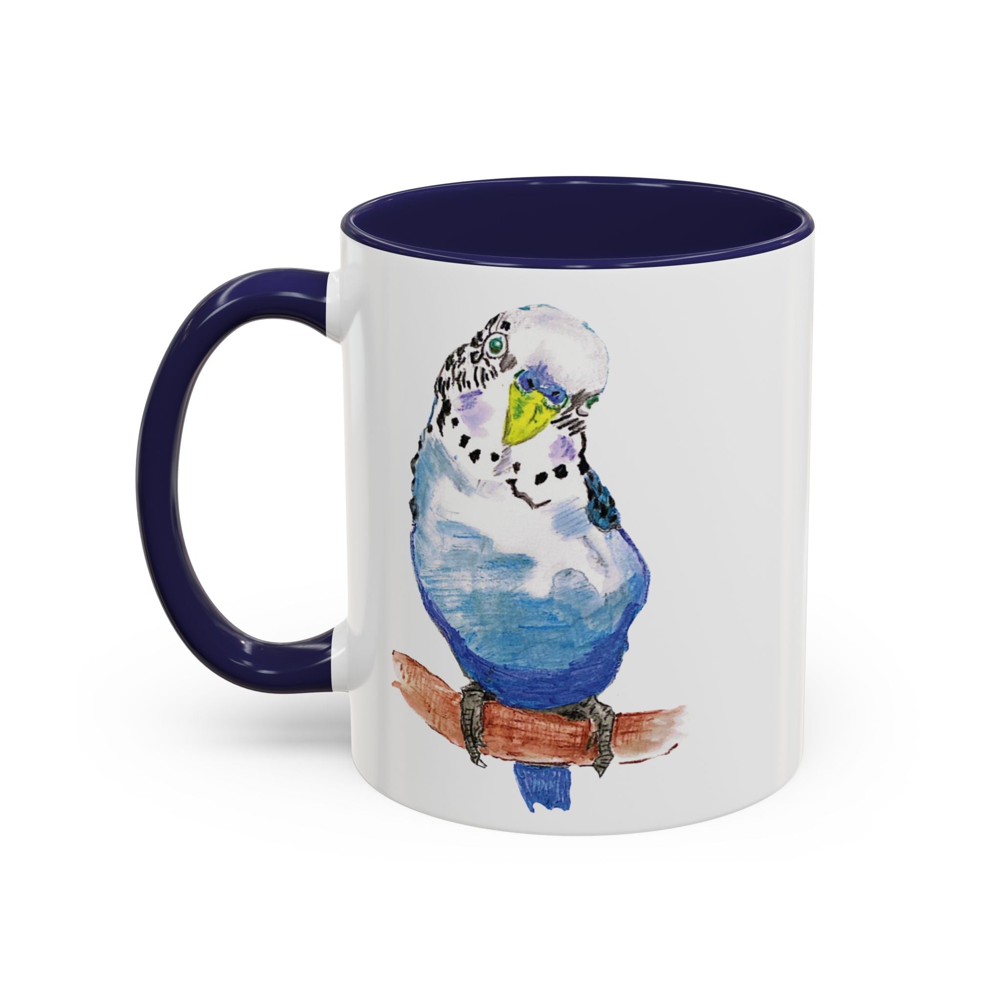 Parakeet Two Tone Ceramic Coffee Mugs - Blue Cava