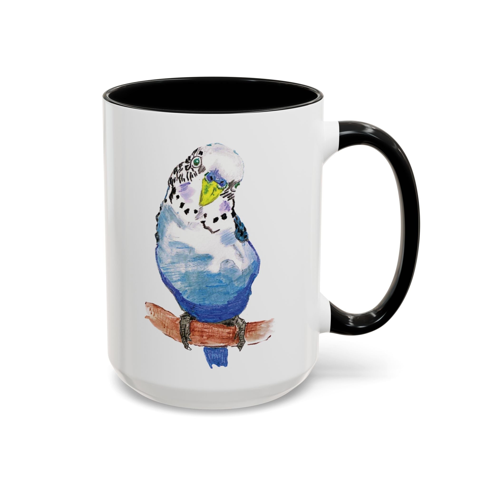 Parakeet Two Tone Ceramic Coffee Mugs - Blue Cava