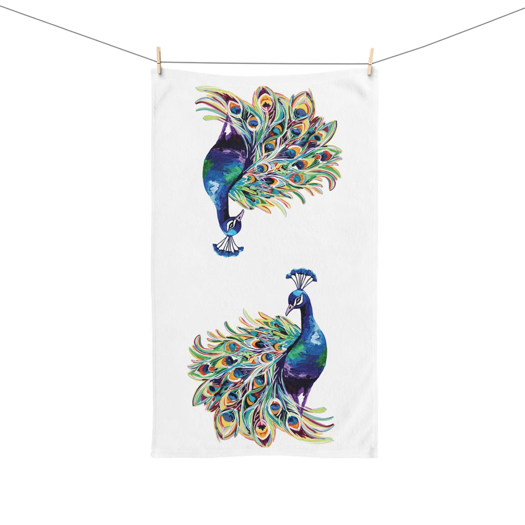 Peacock Cotton Hand Towel - Blue Cava