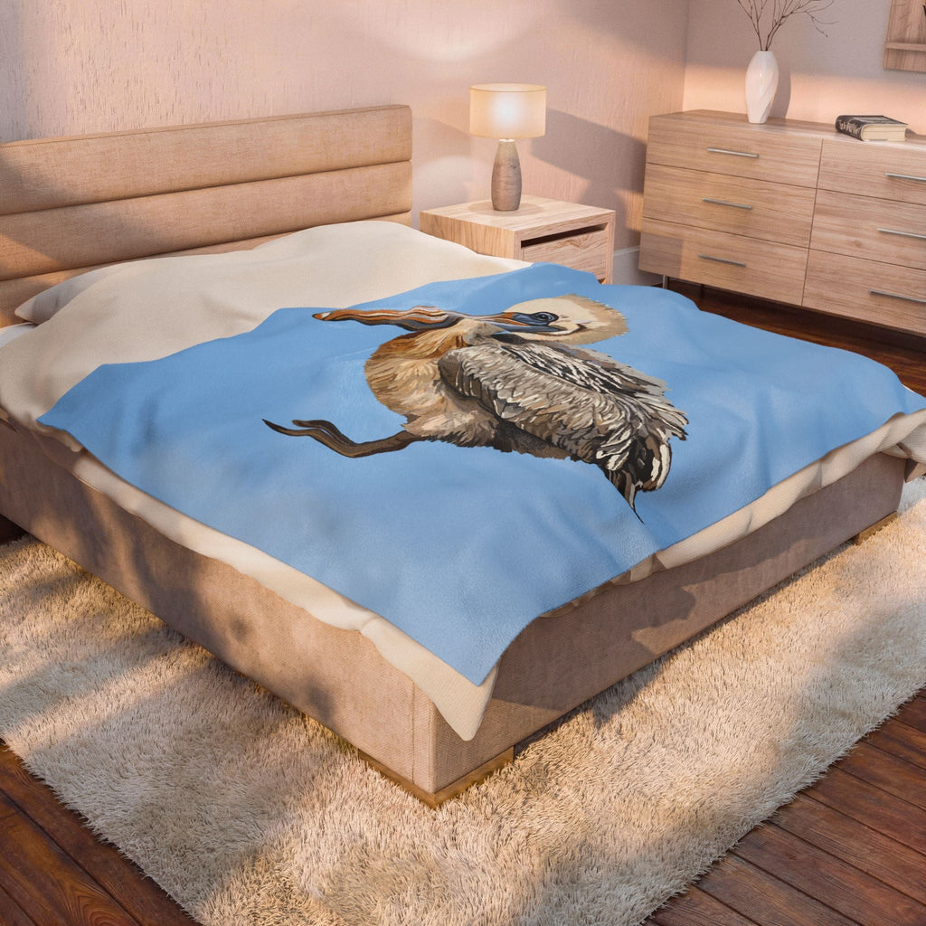 Pelican Cozy Velveteen Plush Blanket - Blue Cava