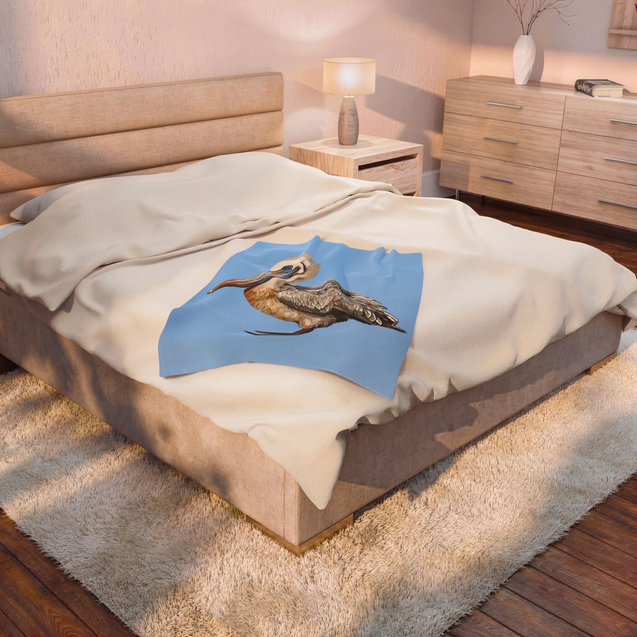 Pelican Cozy Velveteen Plush Blanket - Blue Cava