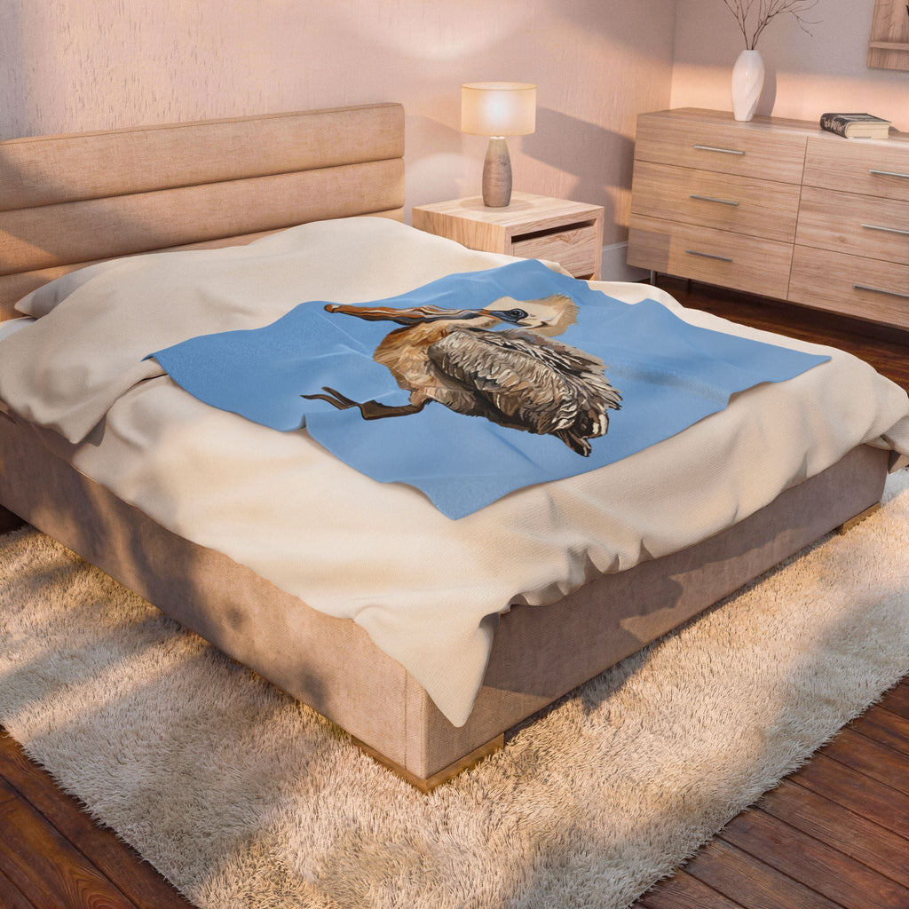 Pelican Cozy Velveteen Plush Blanket - Blue Cava