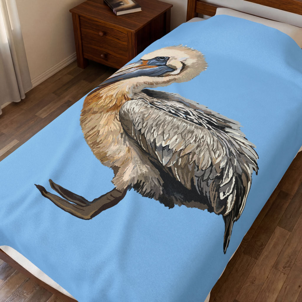 Pelican Cozy Velveteen Plush Blanket - Blue Cava