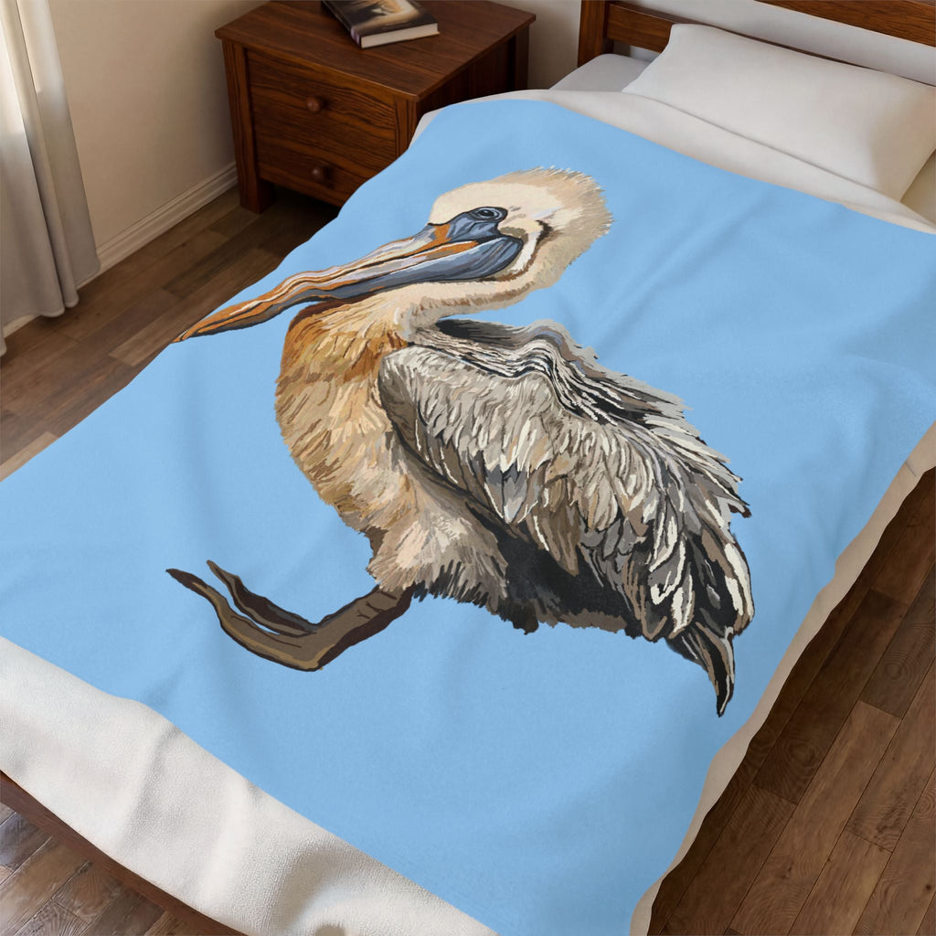 Pelican Cozy Velveteen Plush Blanket - Blue Cava