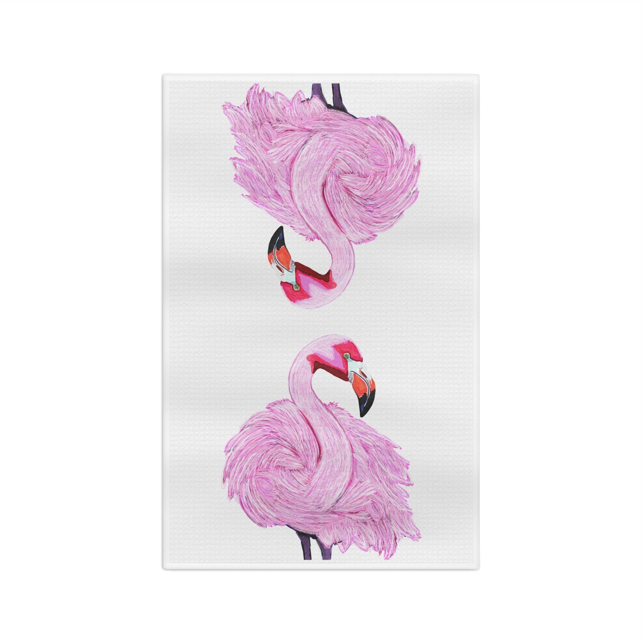 Pink Flamingo Microfiber Waffle Kitchen Towel — Tropical Kitchen Décor - Blue Cava