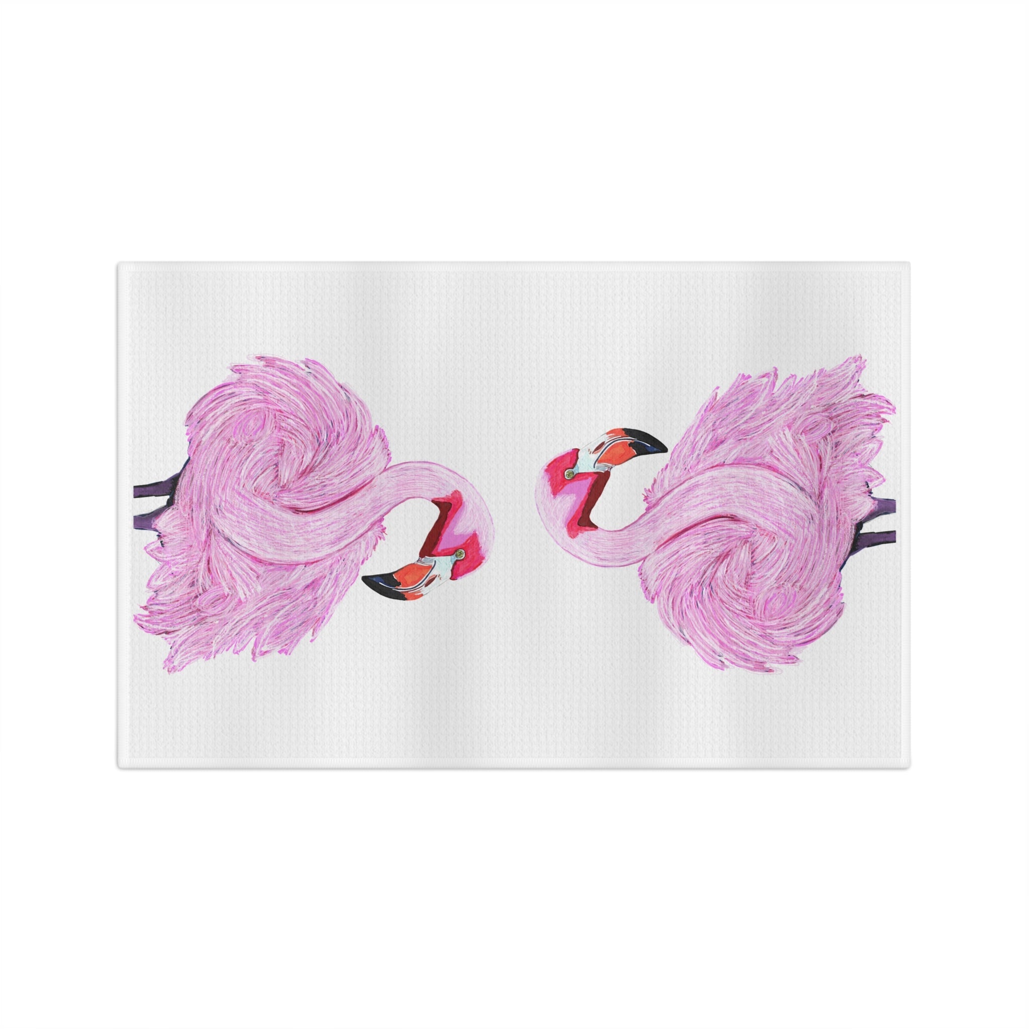 Pink Flamingo Microfiber Waffle Kitchen Towel — Tropical Kitchen Décor - Blue Cava
