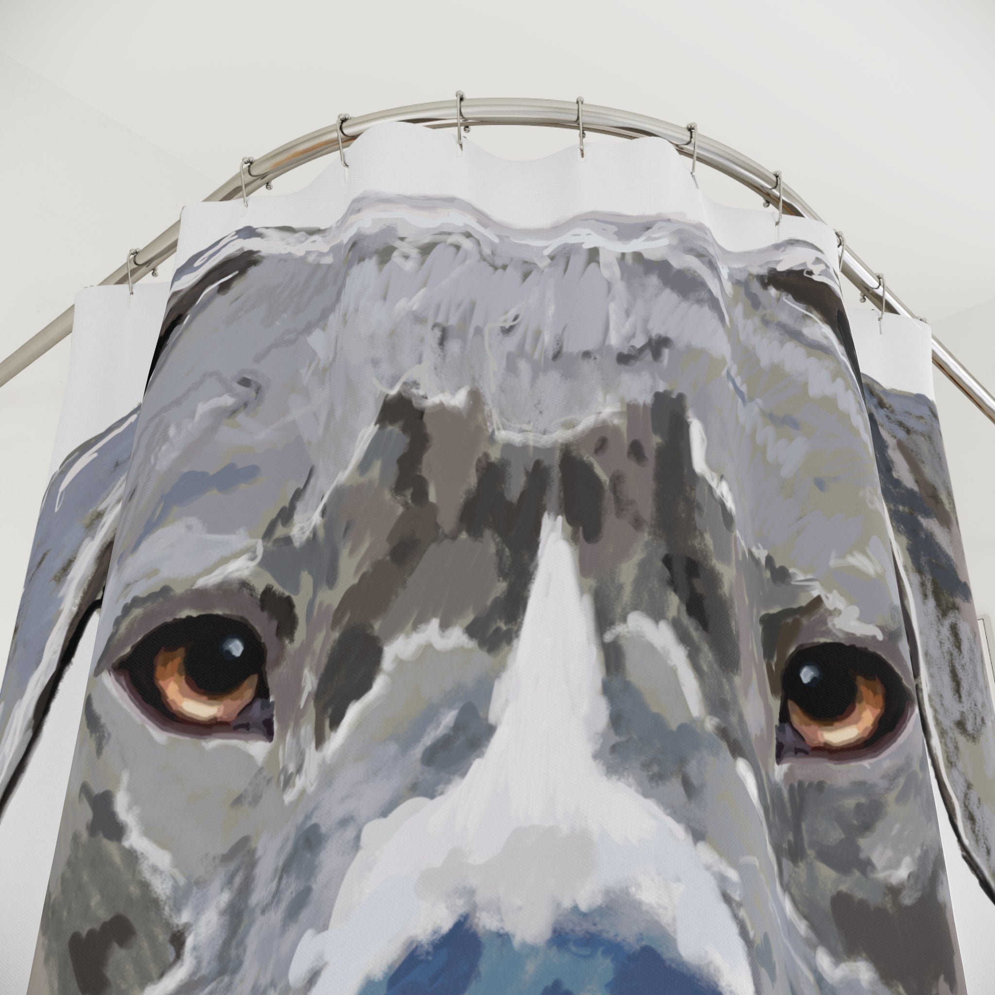 Pit Bull Dog Portrait Shower Curtain — Bathroom Decor - Blue Cava