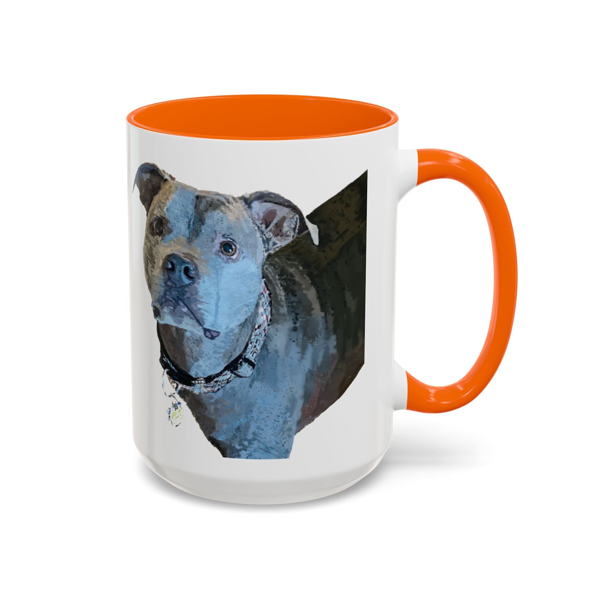 Pitbull “Diesel” Two Tone Ceramic Coffee Mugs - Blue Cava