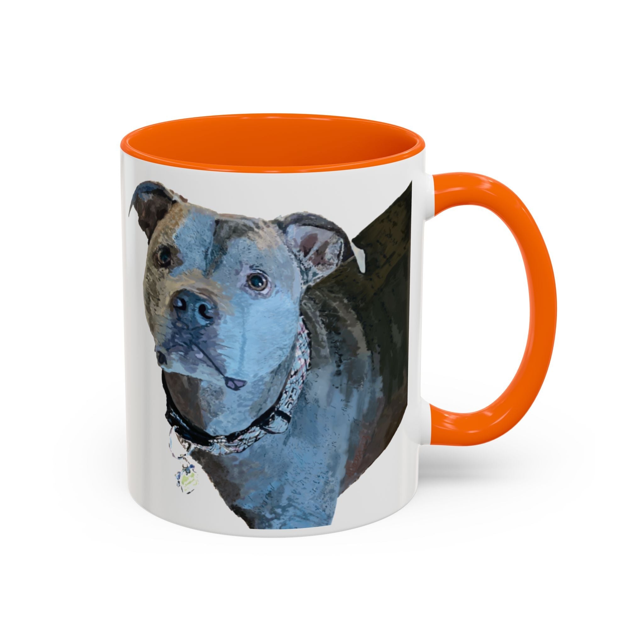 Pitbull “Diesel” Two Tone Ceramic Coffee Mugs - Blue Cava