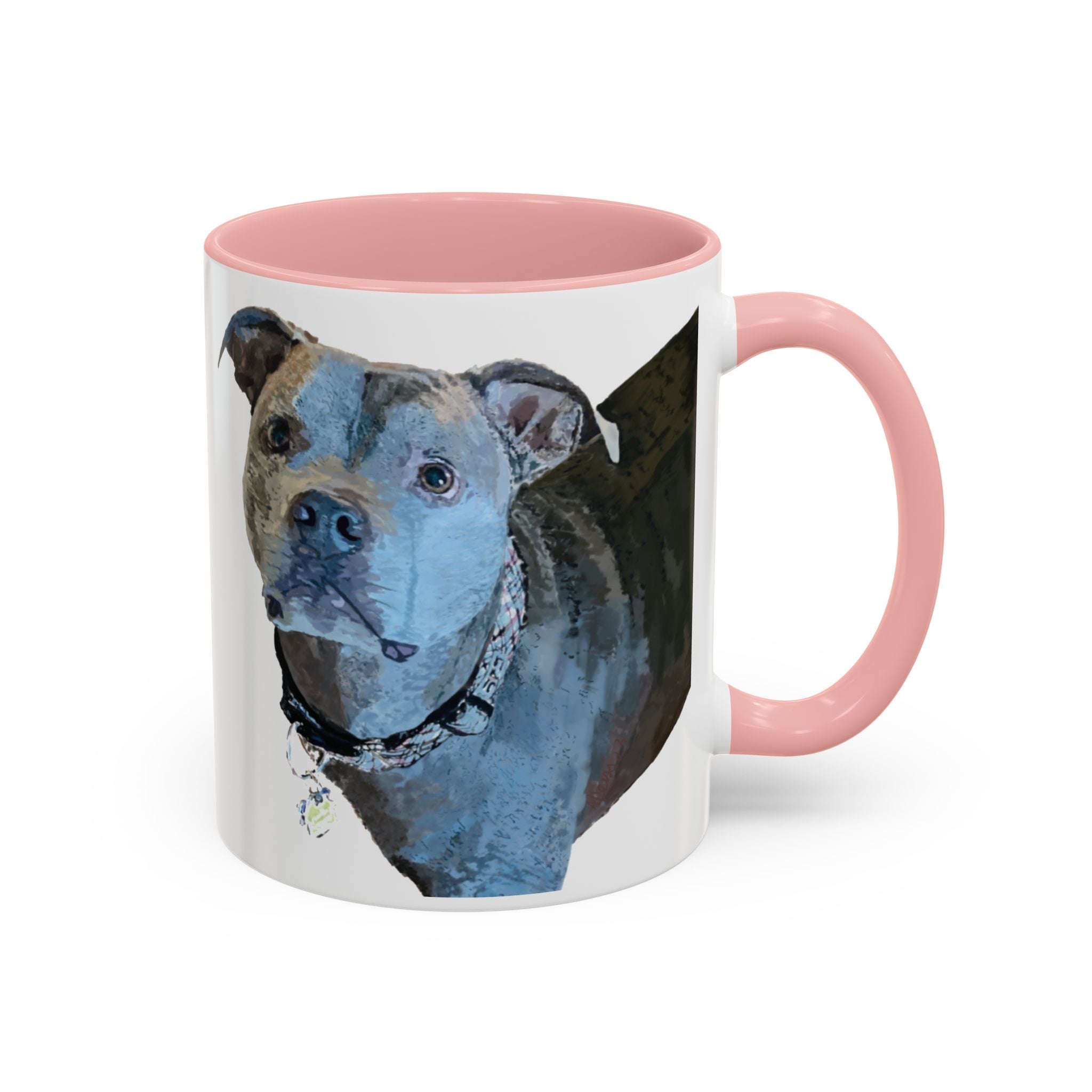 Pitbull “Diesel” Two Tone Ceramic Coffee Mugs - Blue Cava